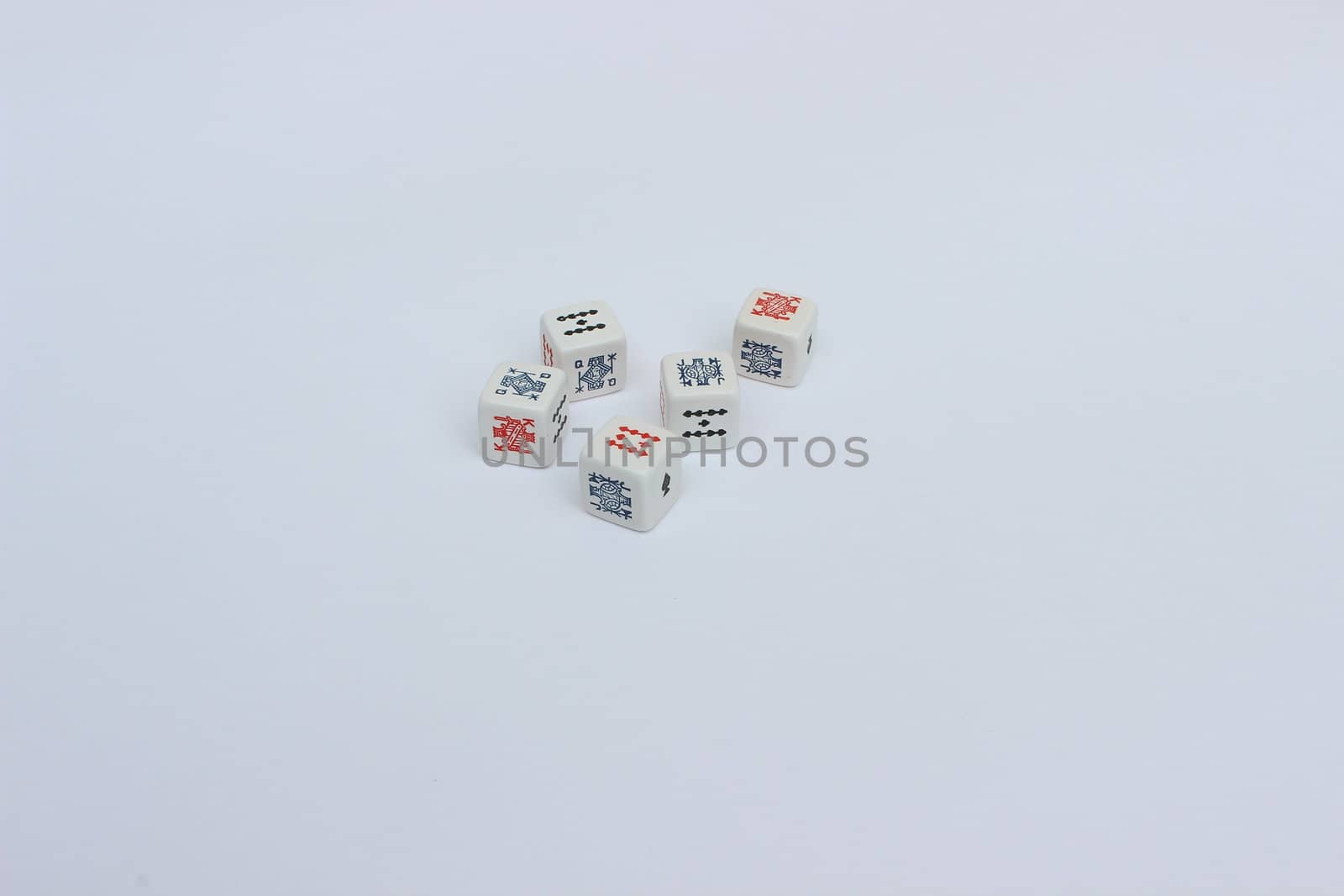 nice image of five dices on white background