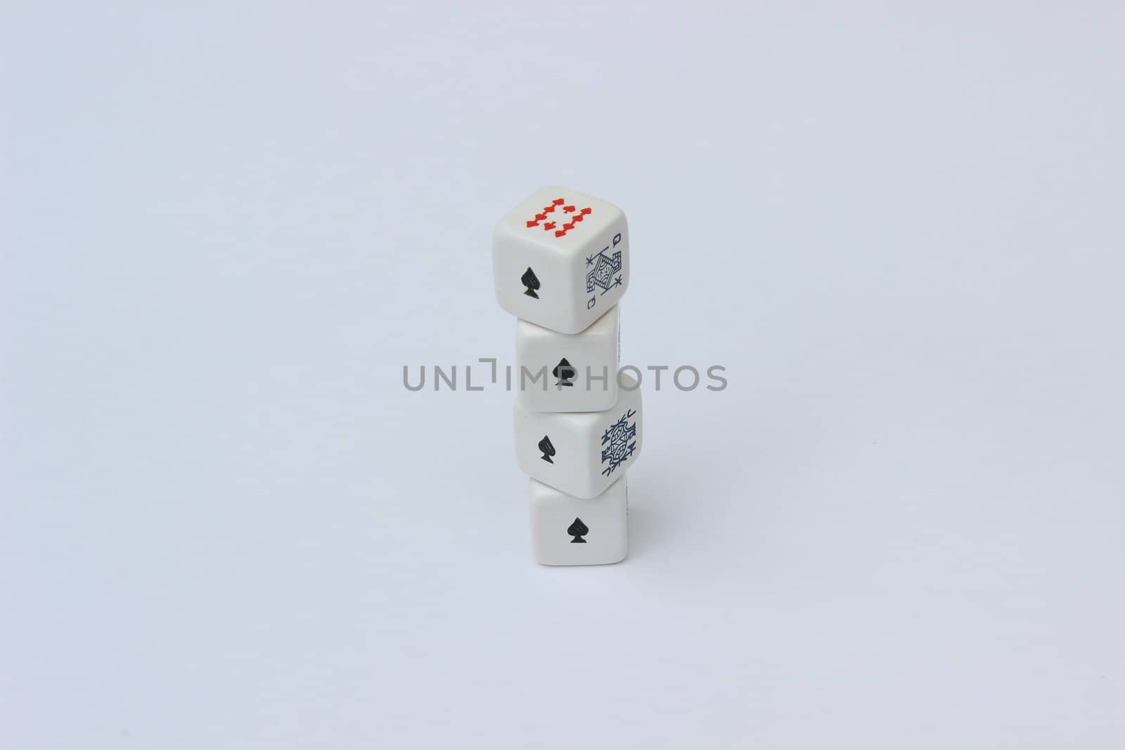 nice image of four casino dices on white background