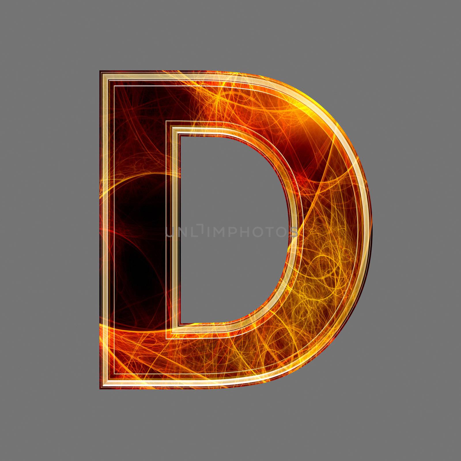 3d abstract and futuristic letter - D