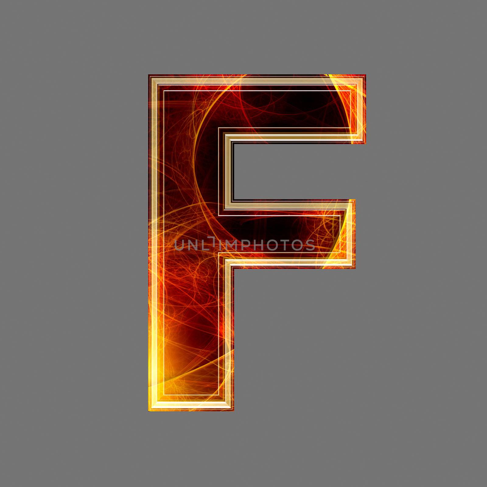 3d abstract and futuristic letter - F