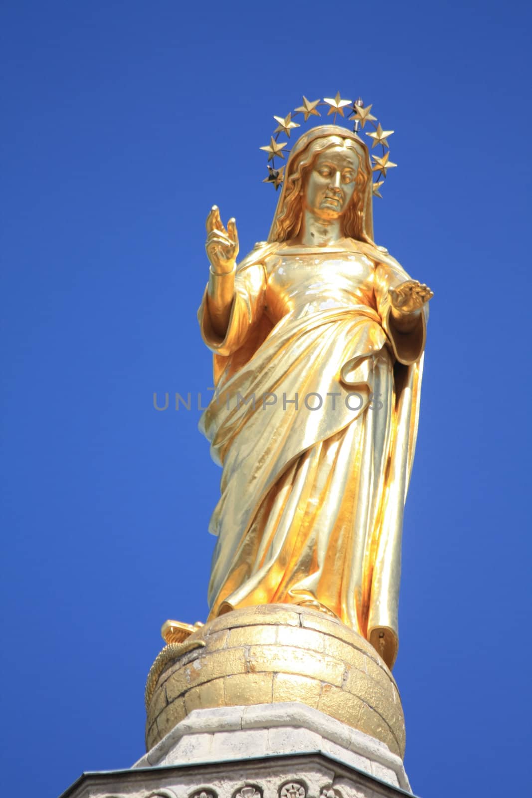 The Golden Virgin, Statue near the palace of the popes in Avignon, France