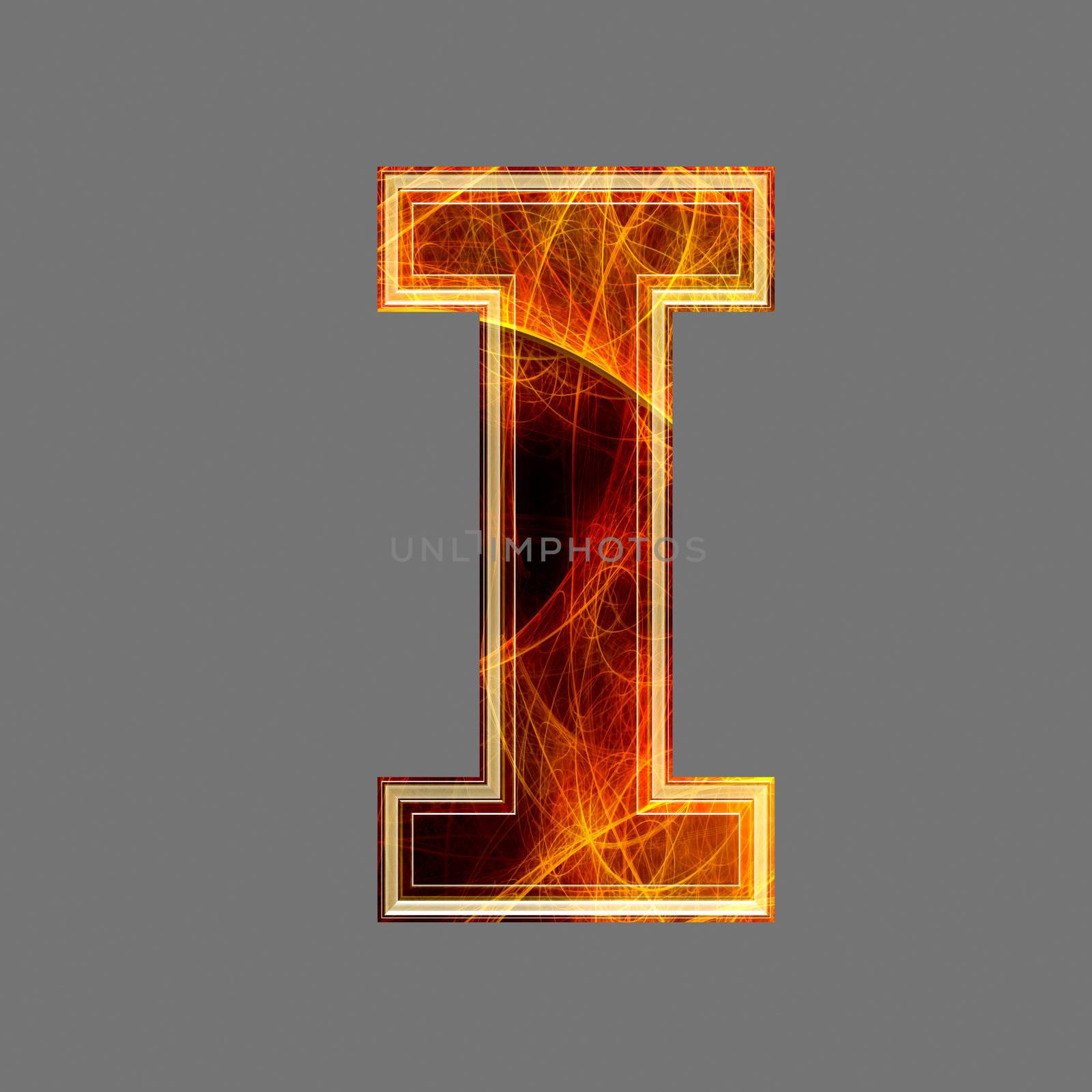 3d abstract and futuristic letter - I