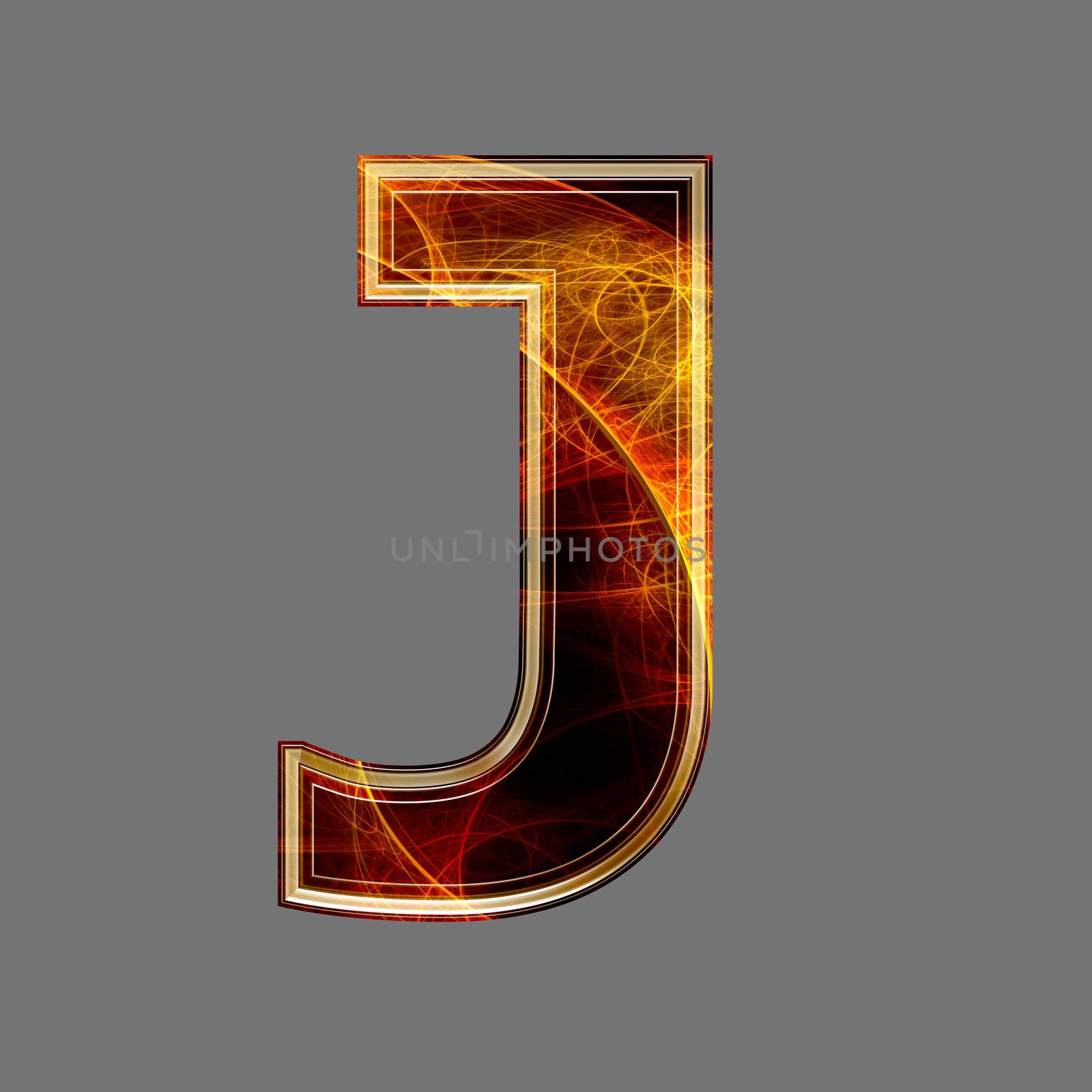 3d abstract and futuristic letter - J