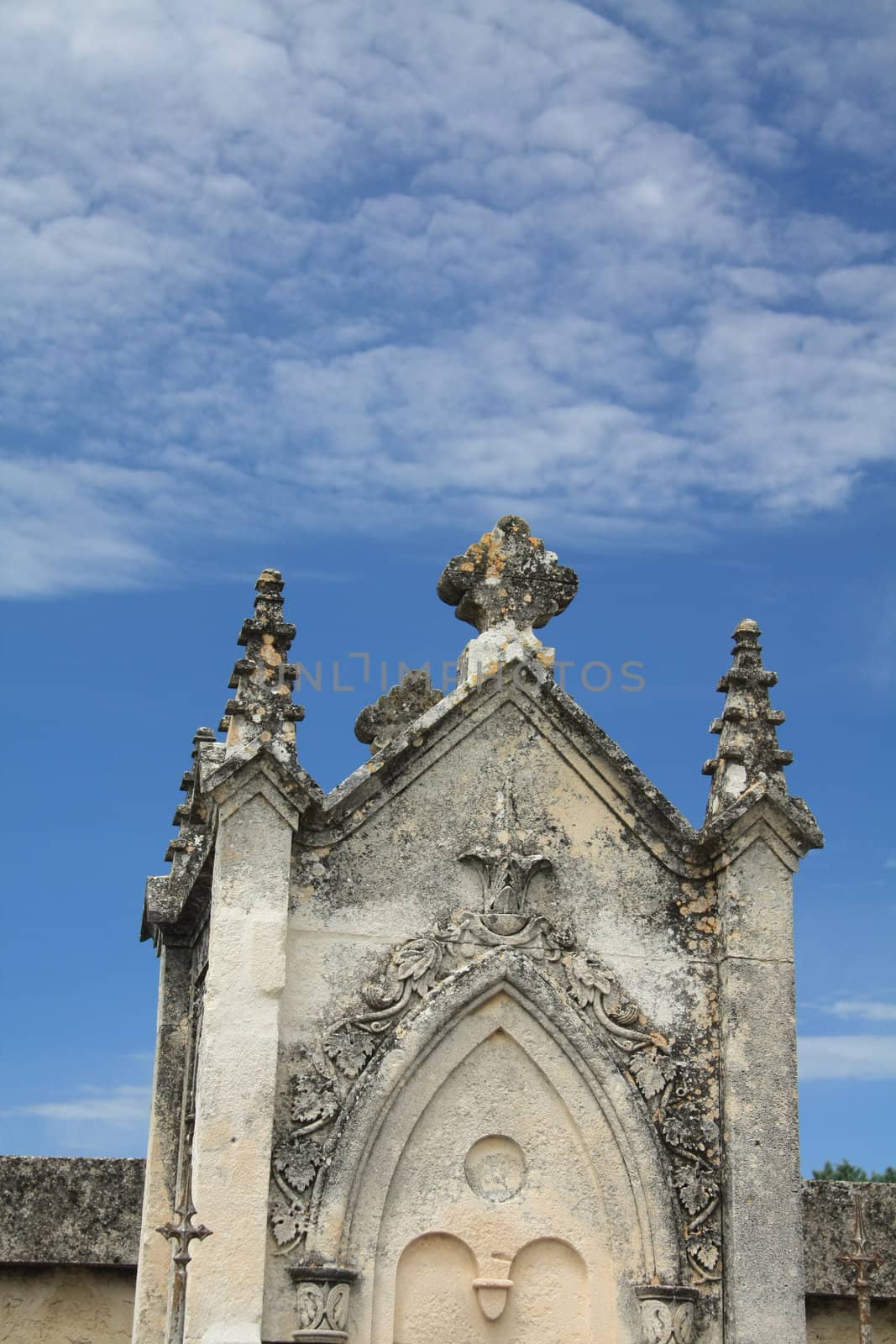 Detail of a grave ornament in the Provence, France