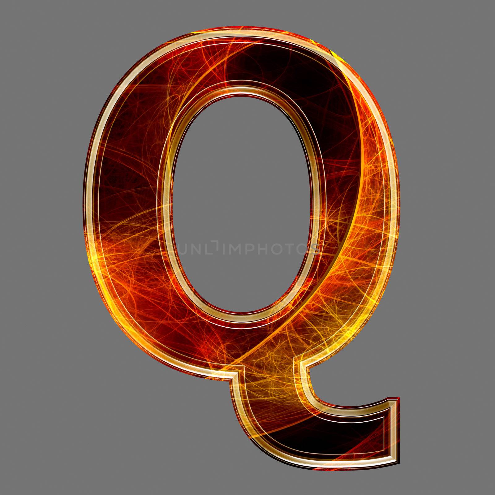 3d abstract and futuristic letter - Q