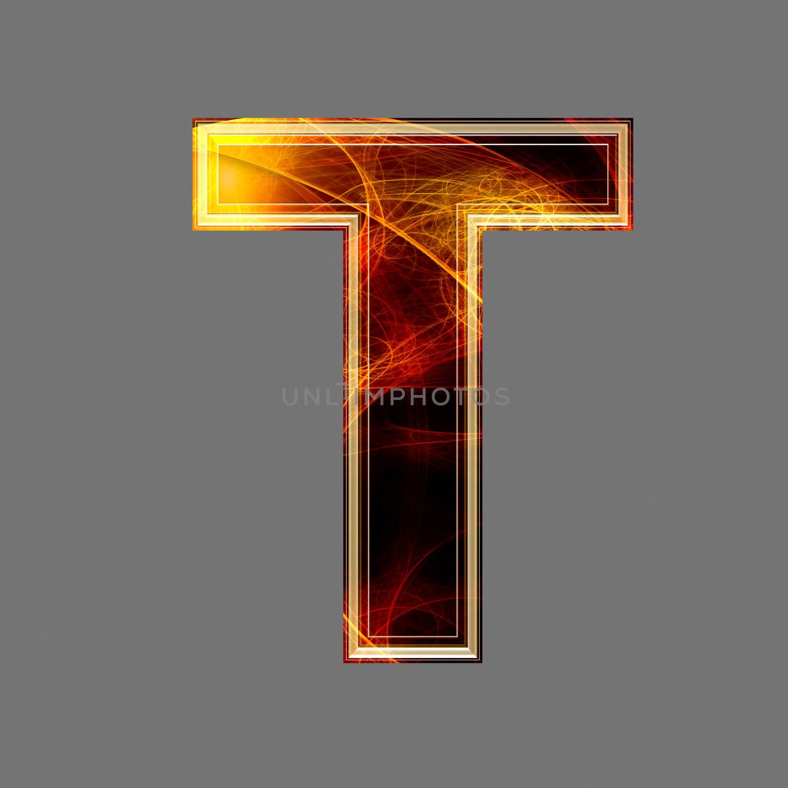 3d abstract and futuristic letter - T