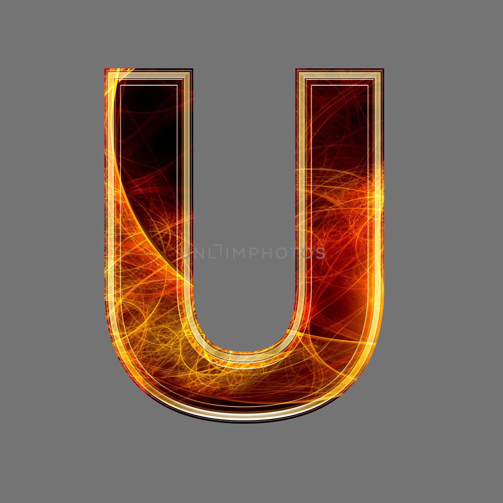 3d abstract and futuristic letter - U by chrisroll