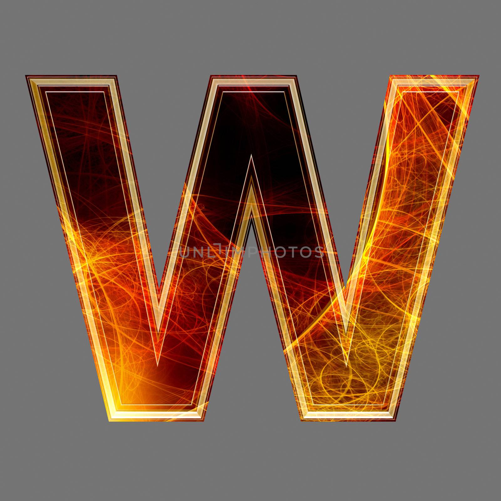 3d abstract and futuristic letter - W by chrisroll