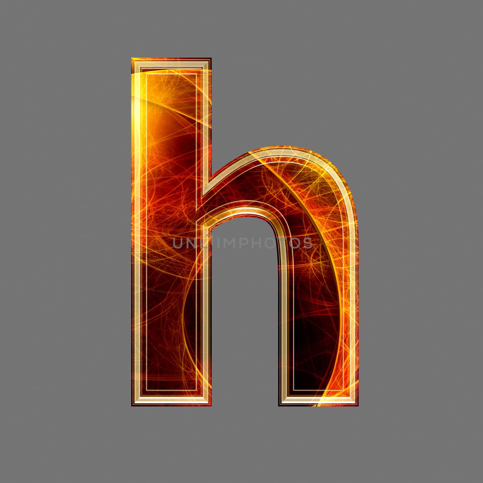 3d abstract and futuristic letter - H