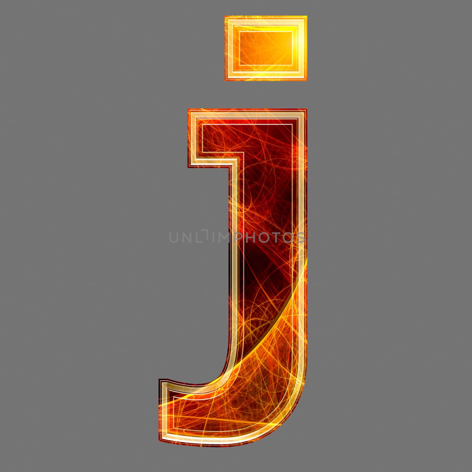 3d abstract and futuristic letter - J