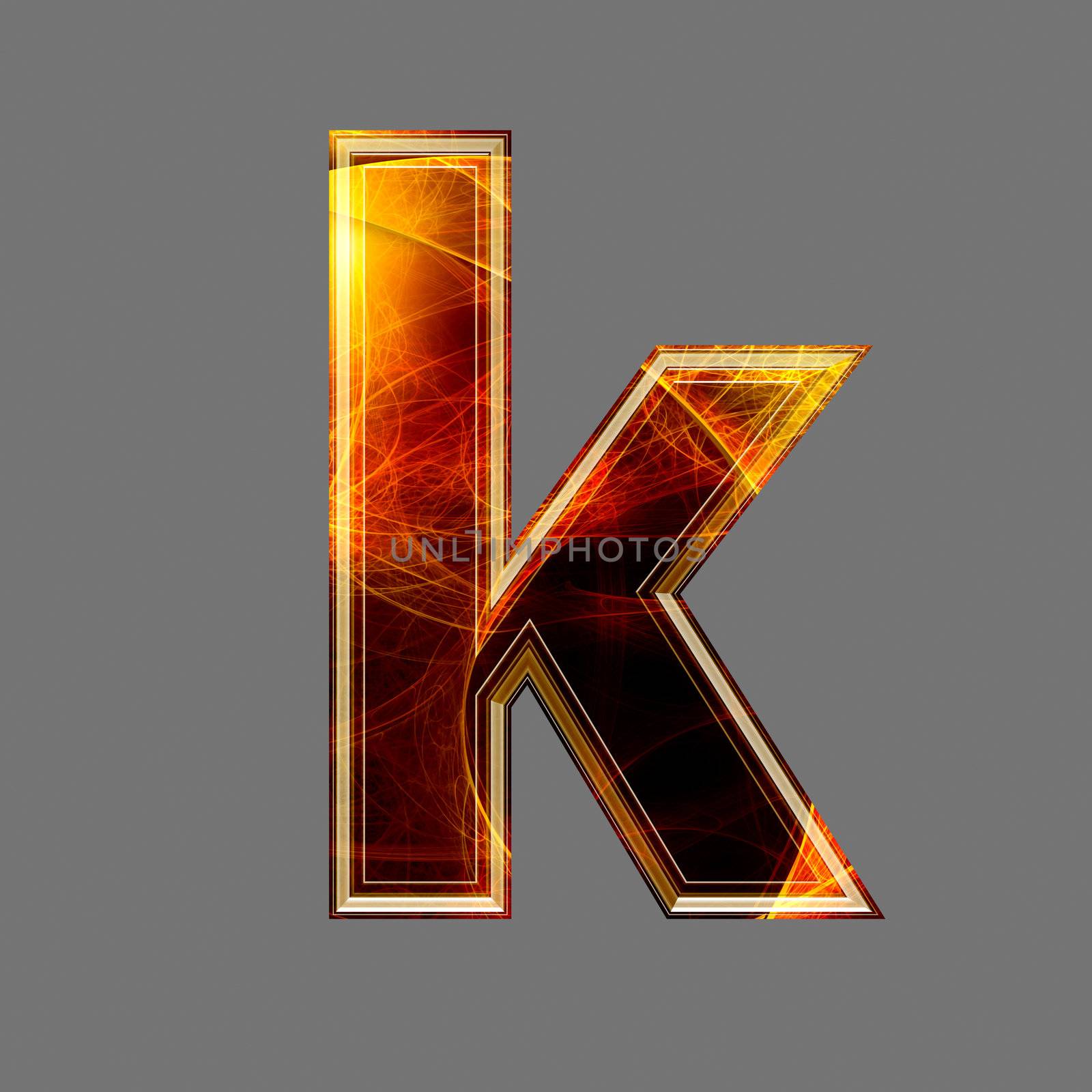 3d abstract and futuristic letter - K