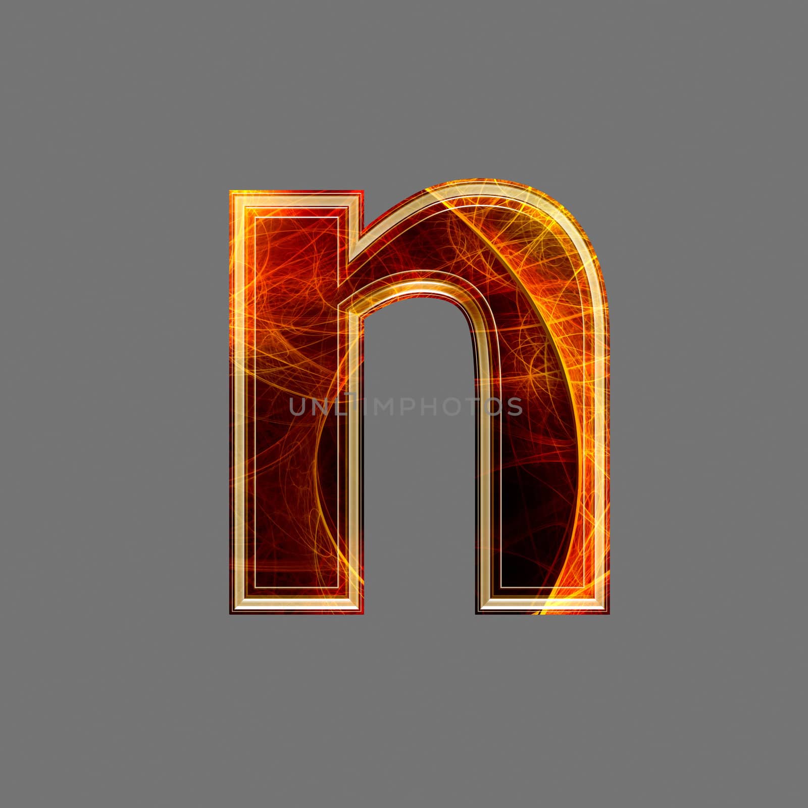 3d abstract and futuristic letter - N
