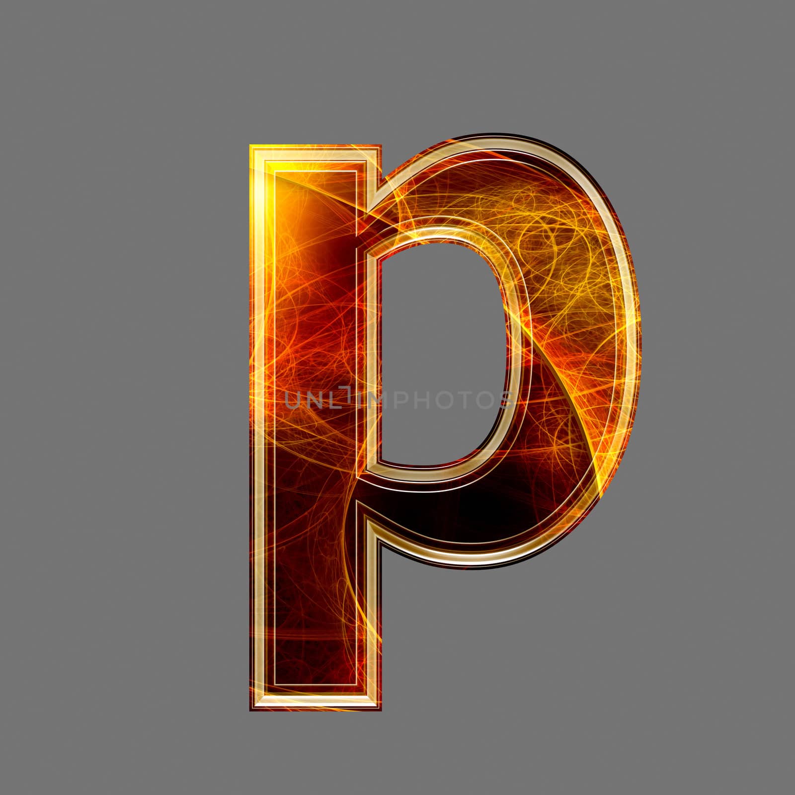 3d abstract and futuristic letter - P