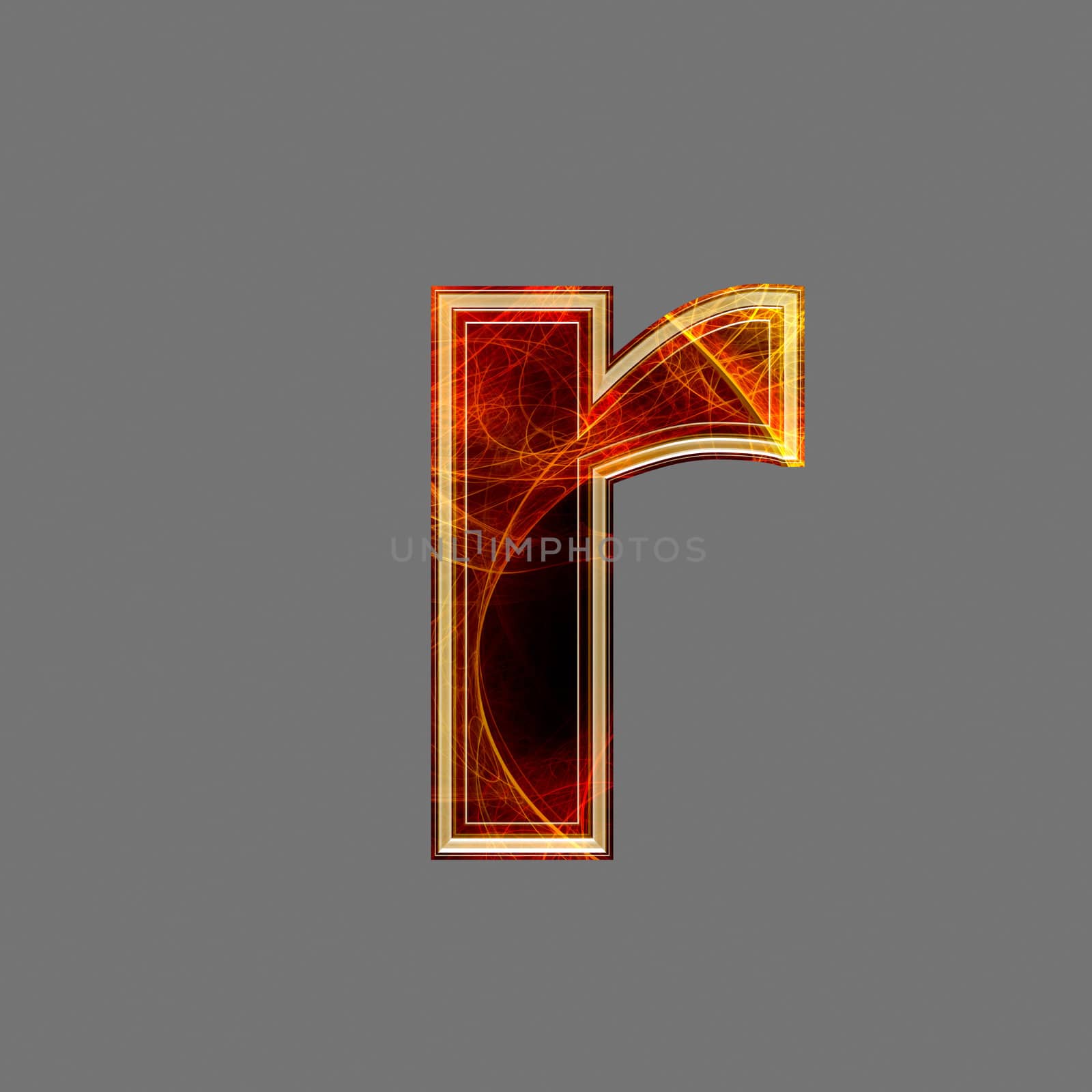 3d abstract and futuristic letter - R