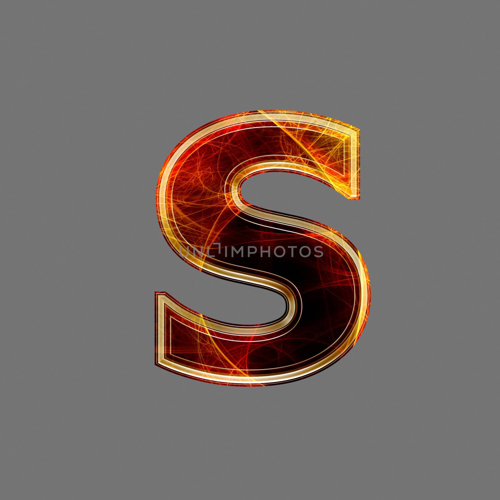 3d abstract and futuristic letter - S