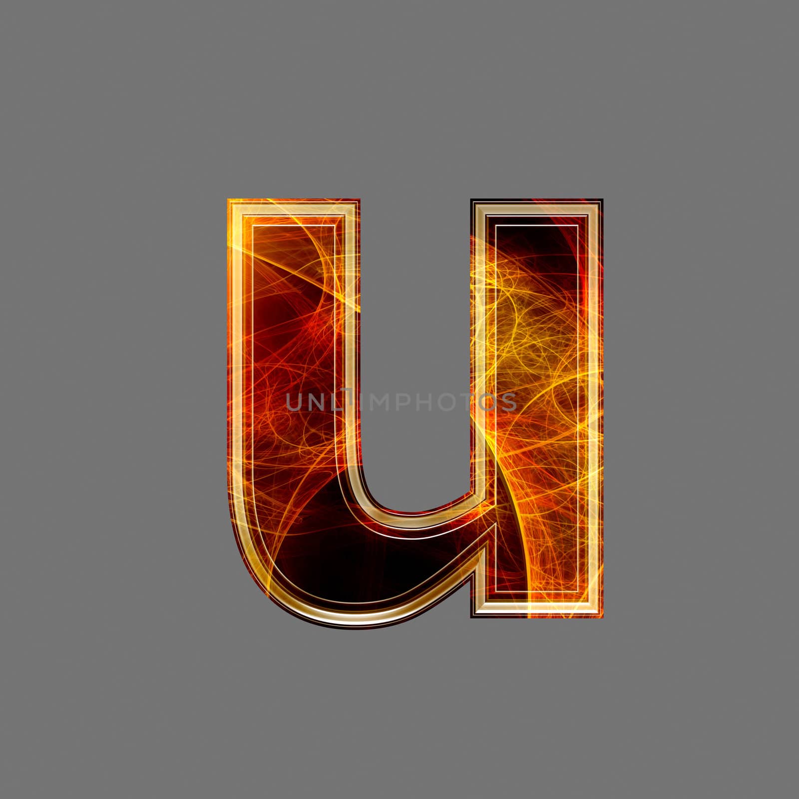 3d abstract and futuristic letter - U