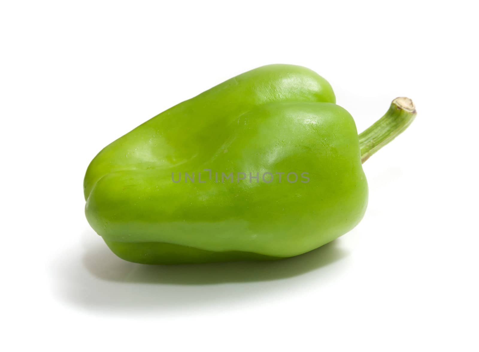 green peppers on a white background