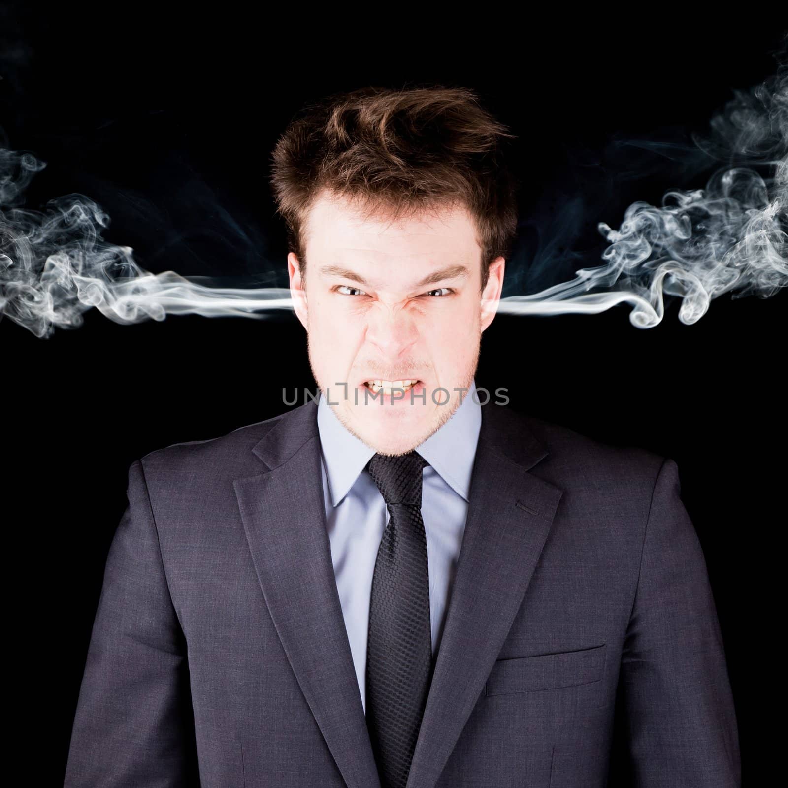 Portrait of a furious businessman by aetb