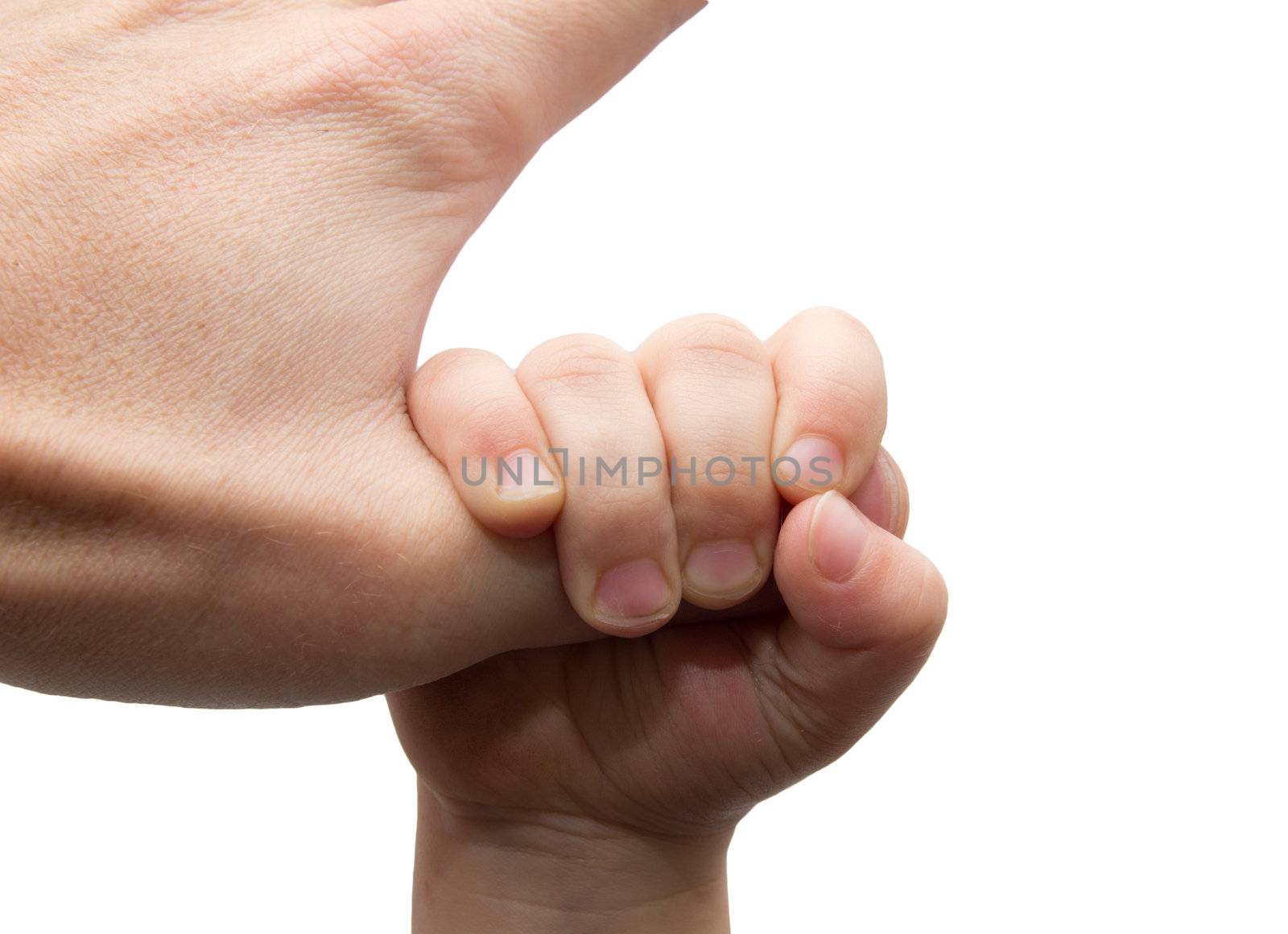 father's and baby's hands 