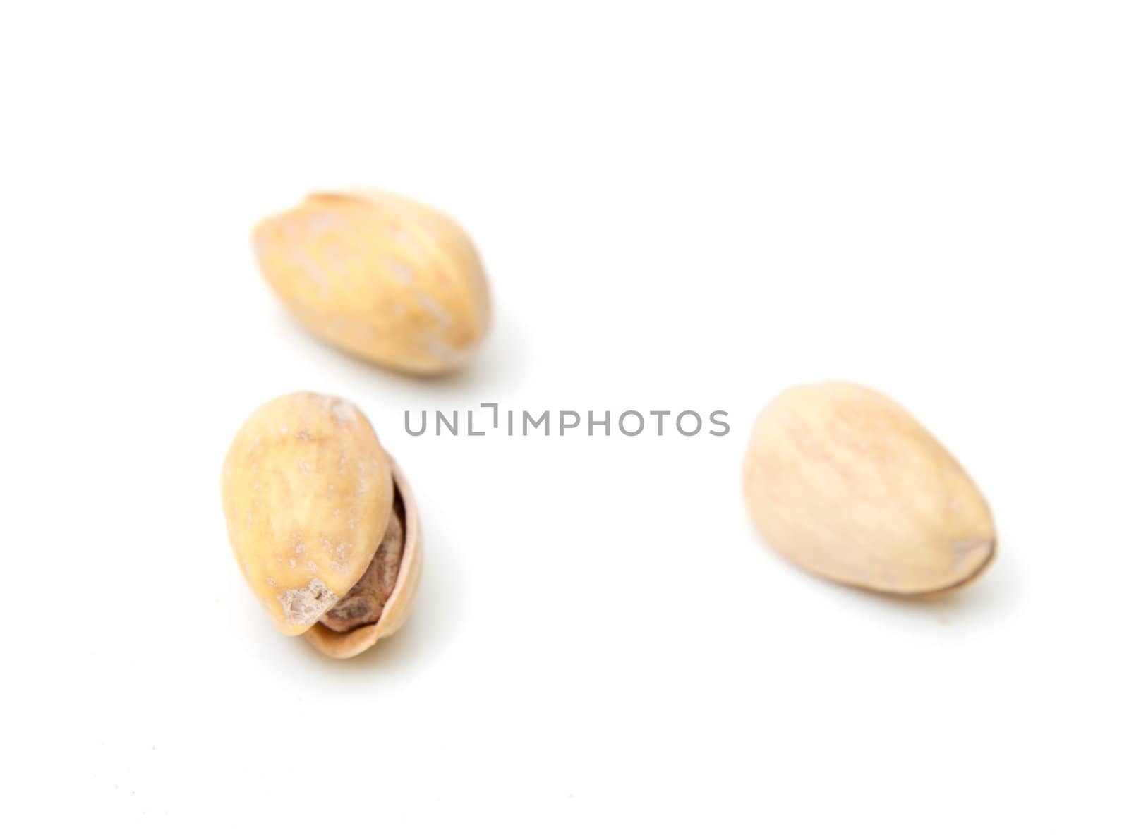 Pistachios on a white background