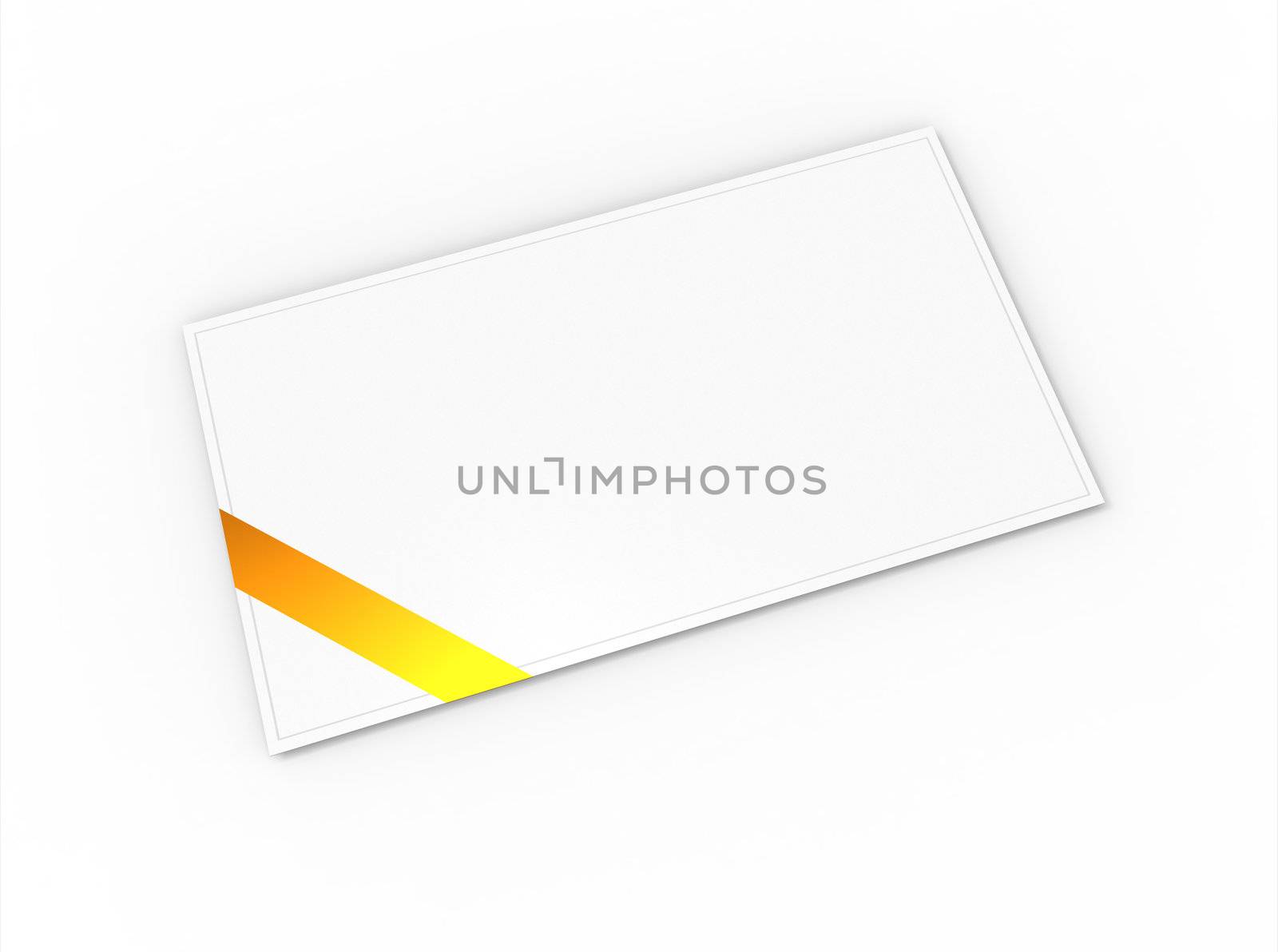 Blank greeting card (for greeting or congratulation) with yellow ribbon