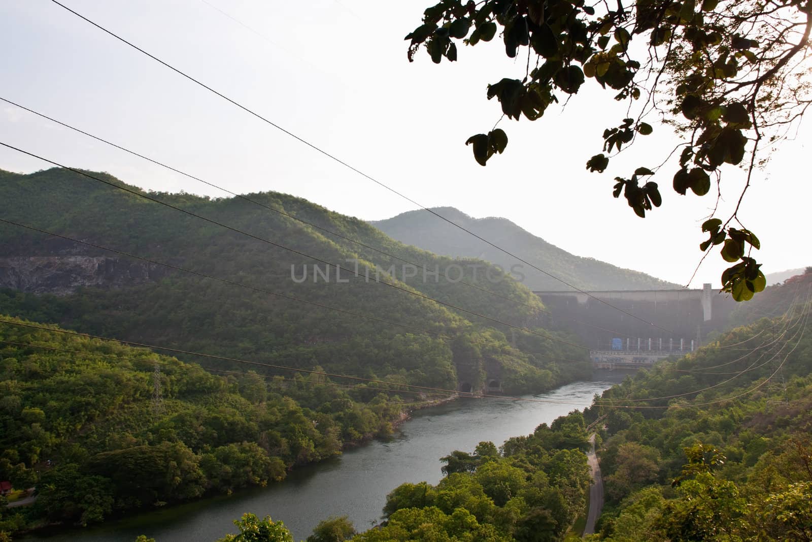 The Bhumibol Dam(formerly known as the Yanhi Dam) in Thailand. The dam is situated on the Ping River and has a capacity of 13,462,000,000 cubic meter.