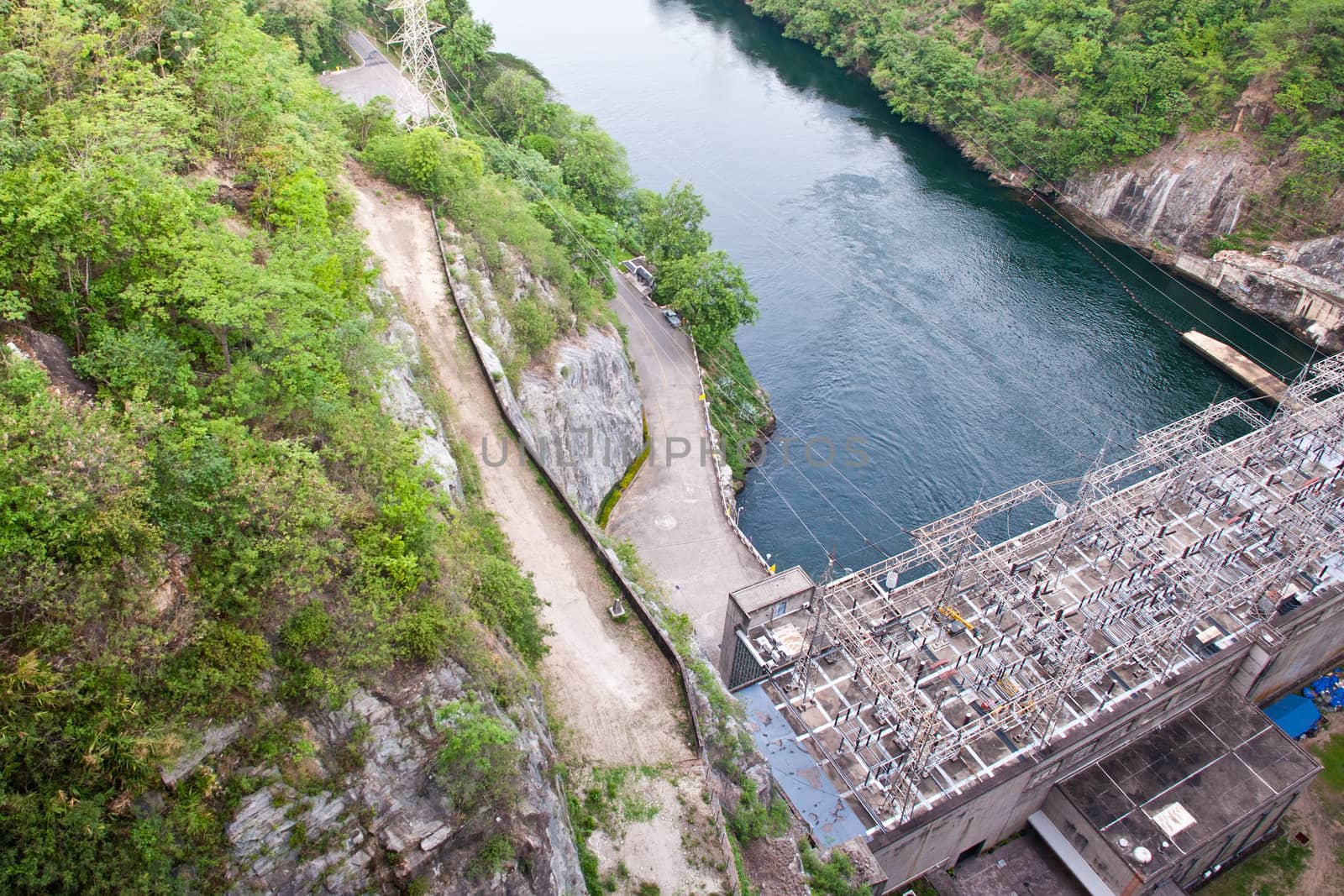 The Bhumibol Dam(formerly known as the Yanhi Dam) in Thailand. The dam is situated on the Ping River and has a capacity of 13,462,000,000 cubic meter.