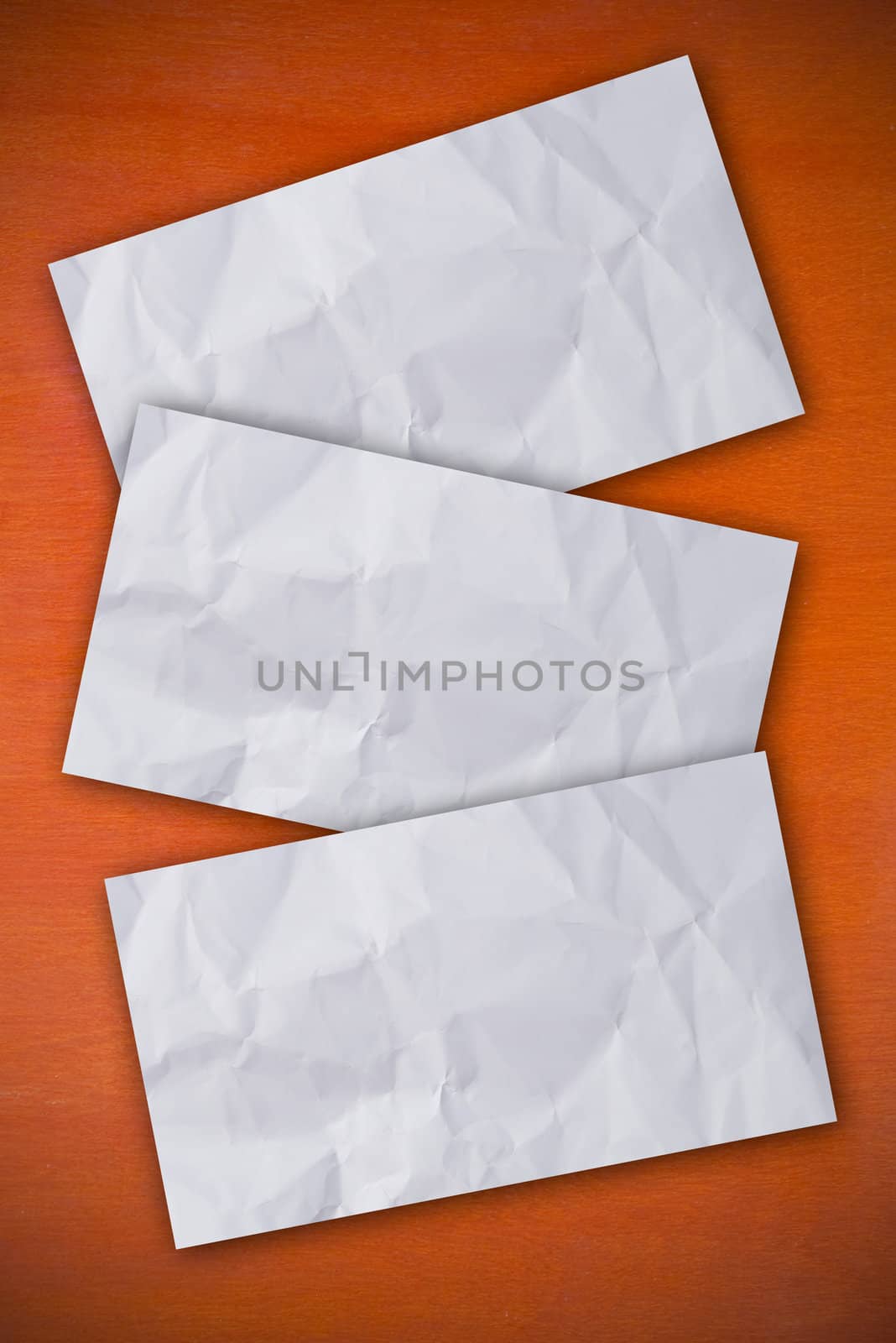 several paper on the wood background