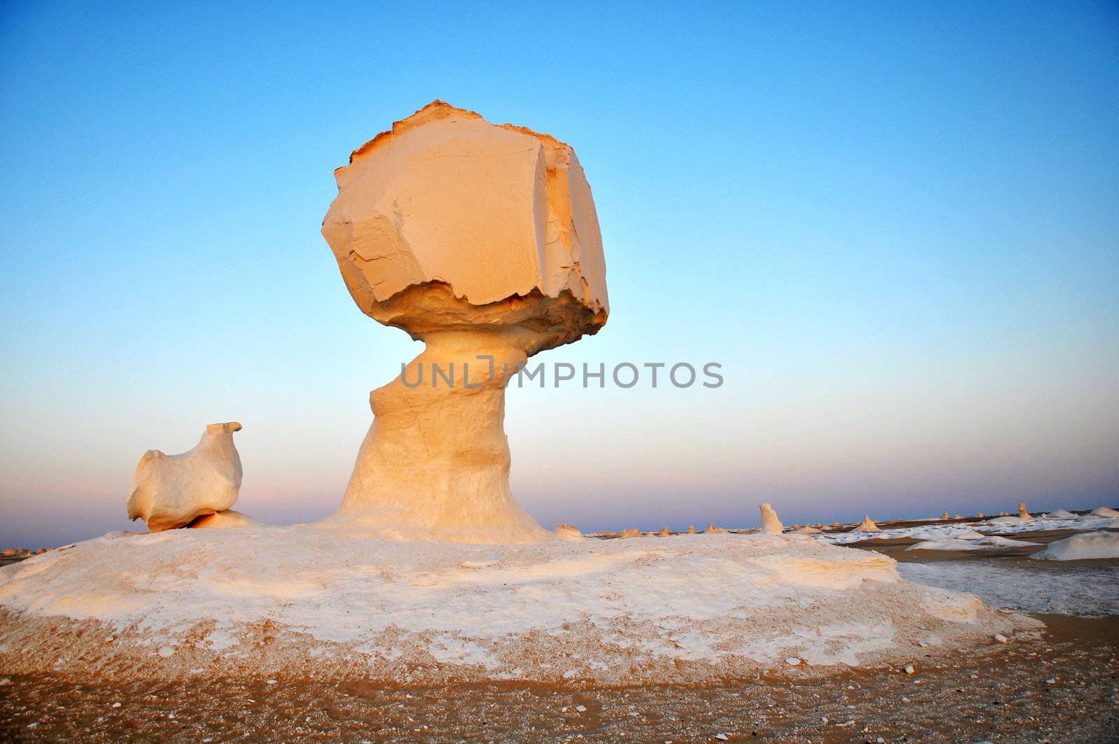 Landscape of the famous site of White Desert in Egypt