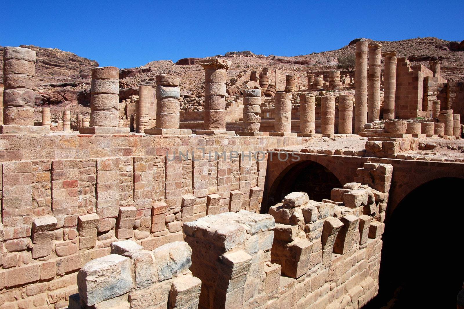 Famous site of Petra treasury in Jordan