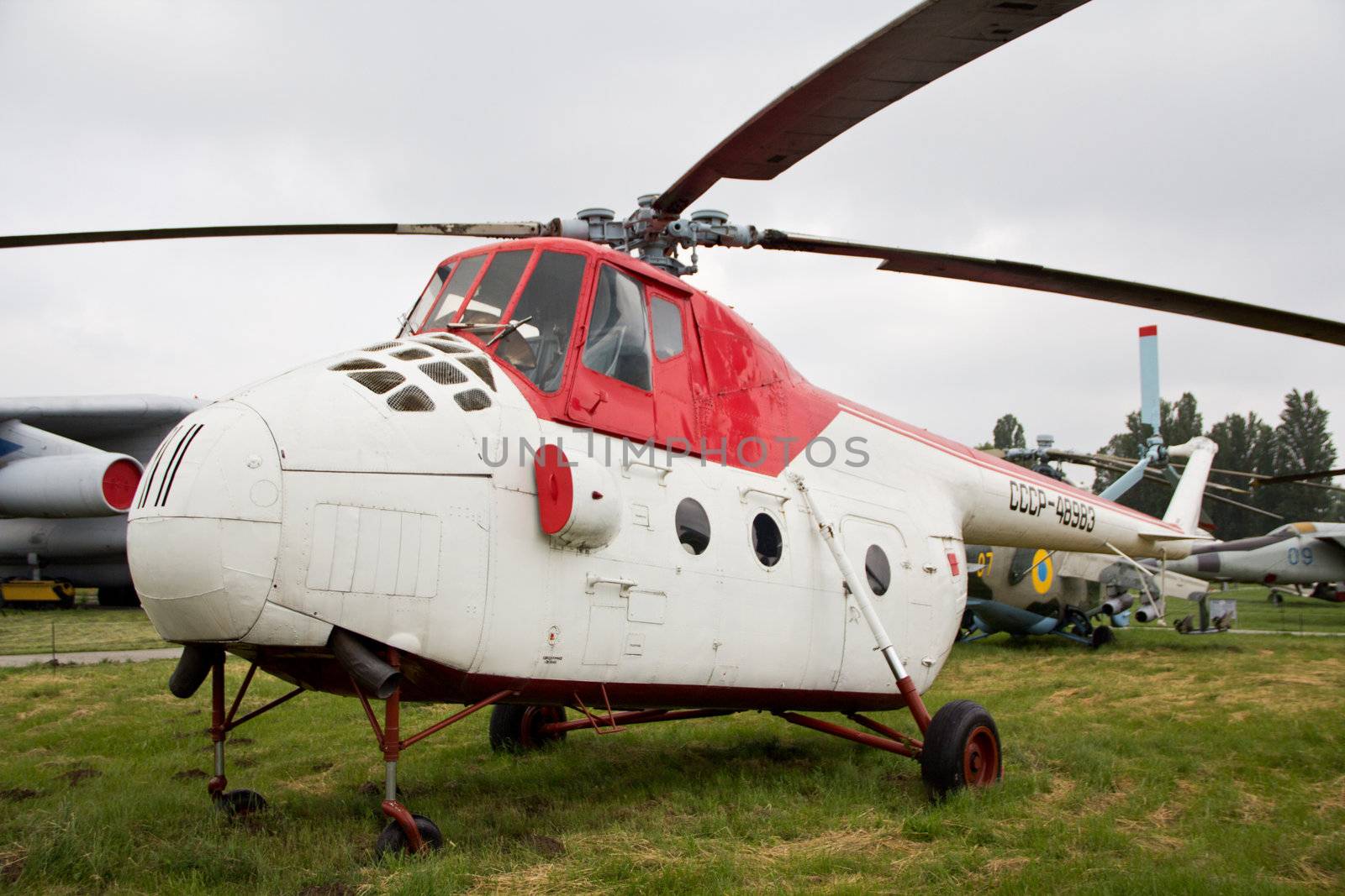 KYIV, UKRAINE- MAY 16: Mil Mi-4 Hound Soviet  cold war transport helicopter at State Aviation Museum  on May 16, 2012 in Kyiv, Ukraine