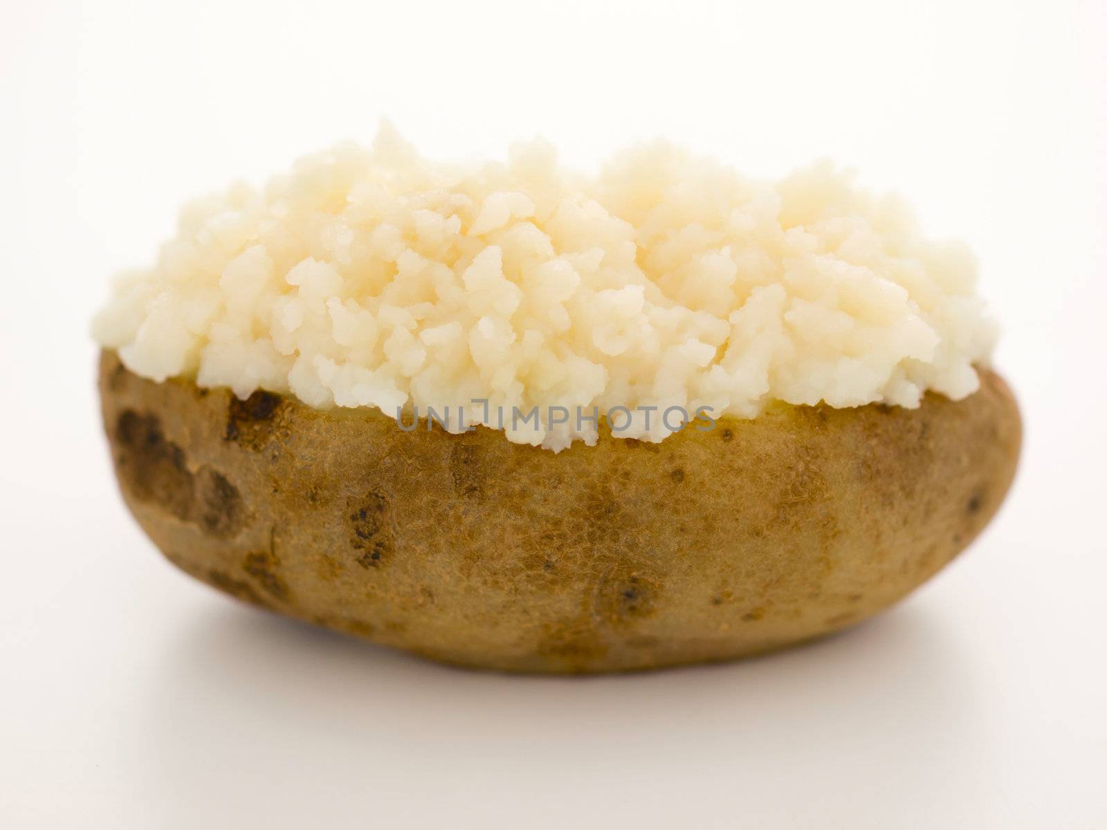 close up of a baked potato