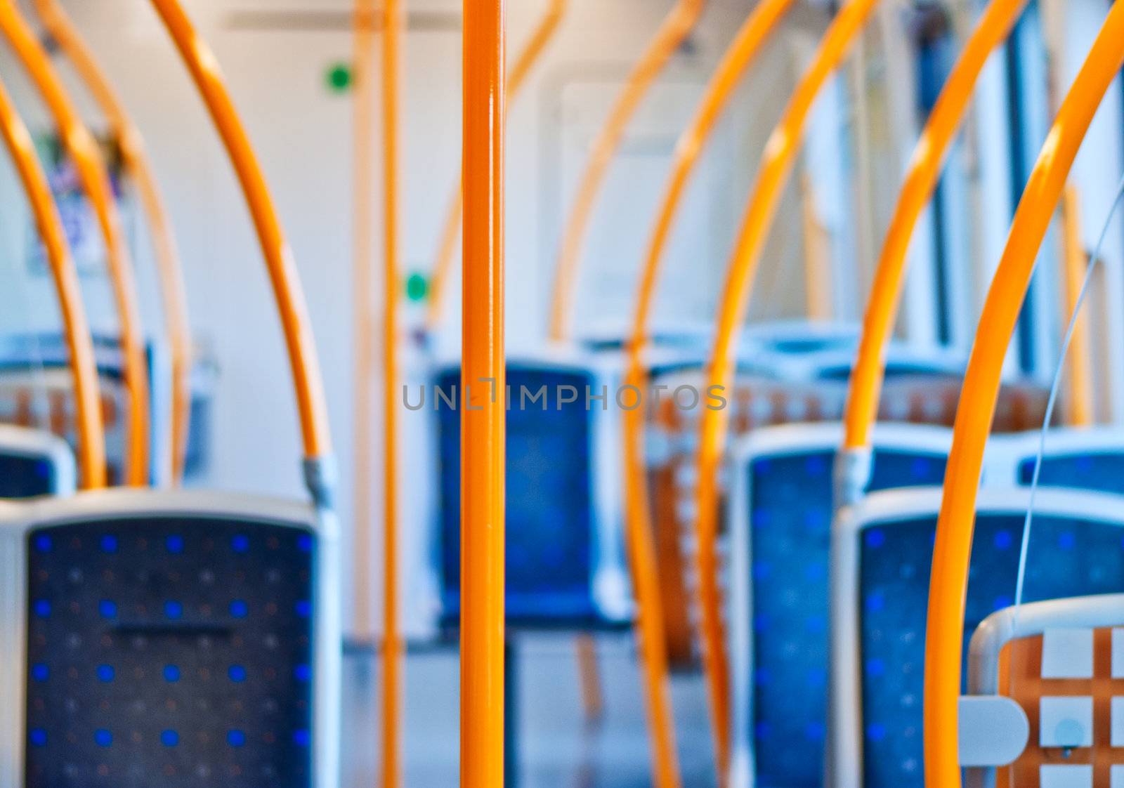 Inside empty  metro carriage    by Nanisimova