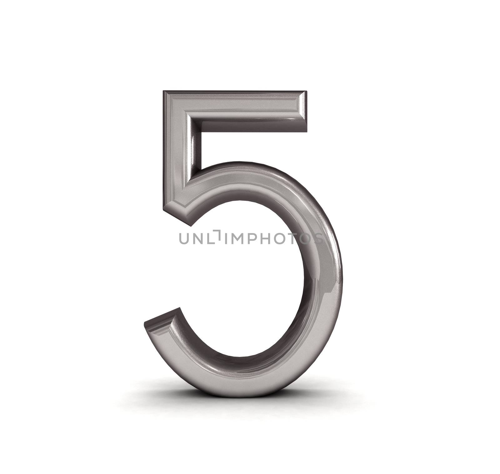 3D metal number isolated.