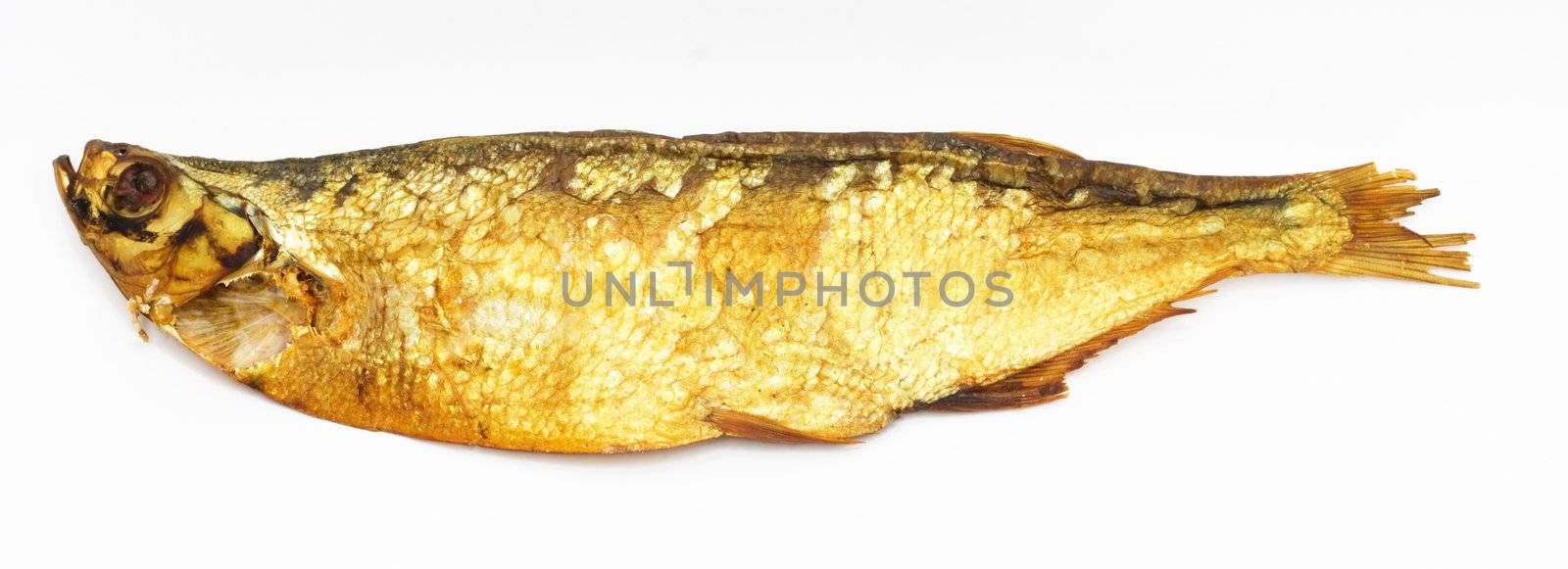 smoked fish isolated on white  by schankz