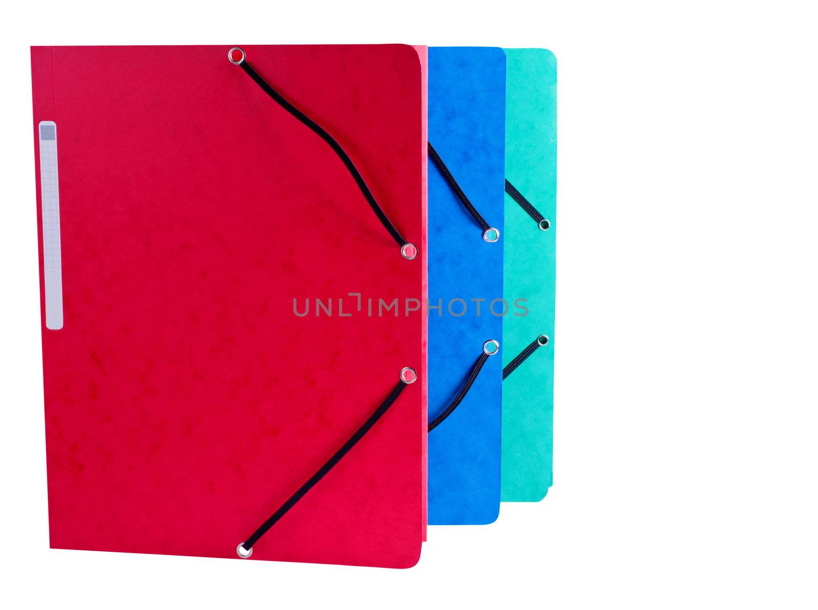 Document Folders different colors on White Background