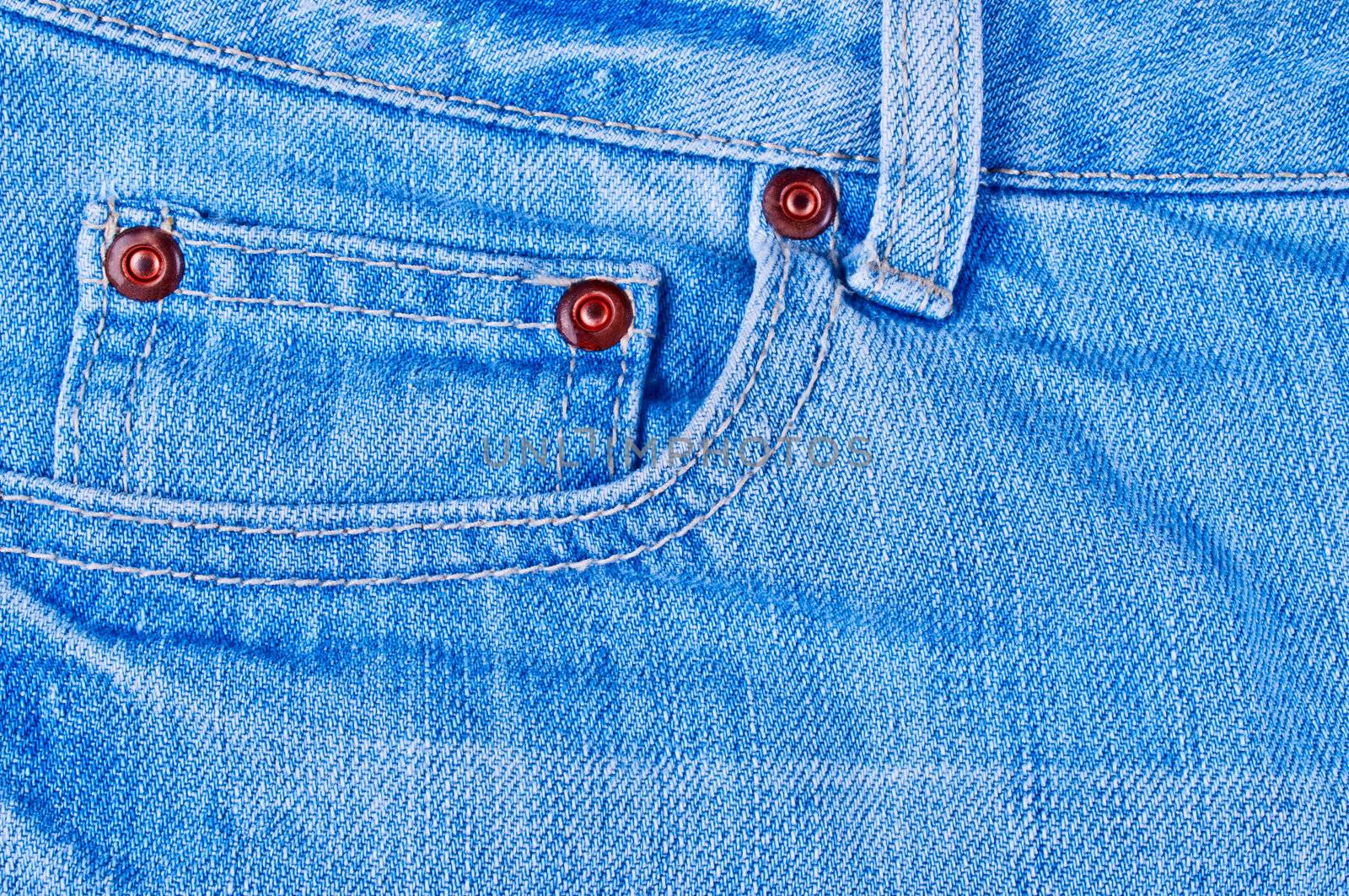 Pocket denim pants close up
