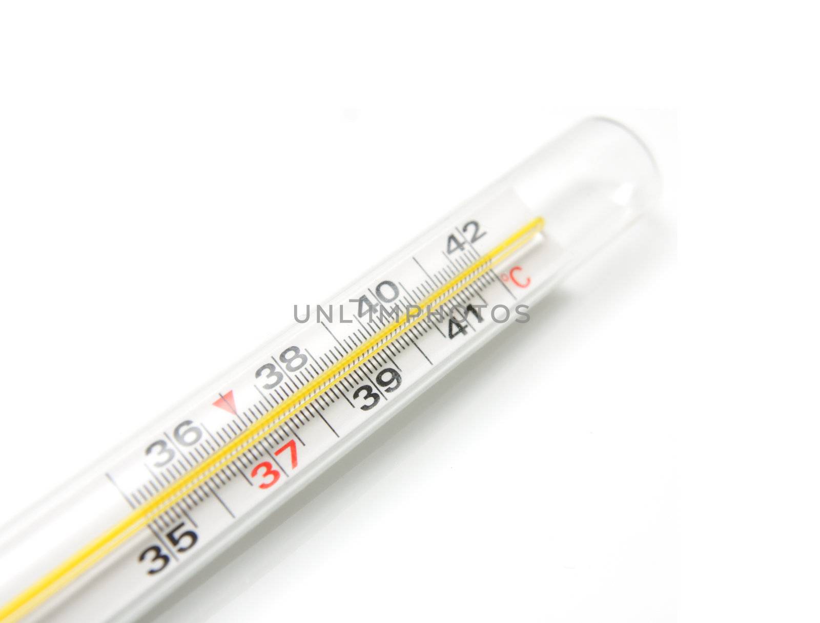 Thermometer on the white background 