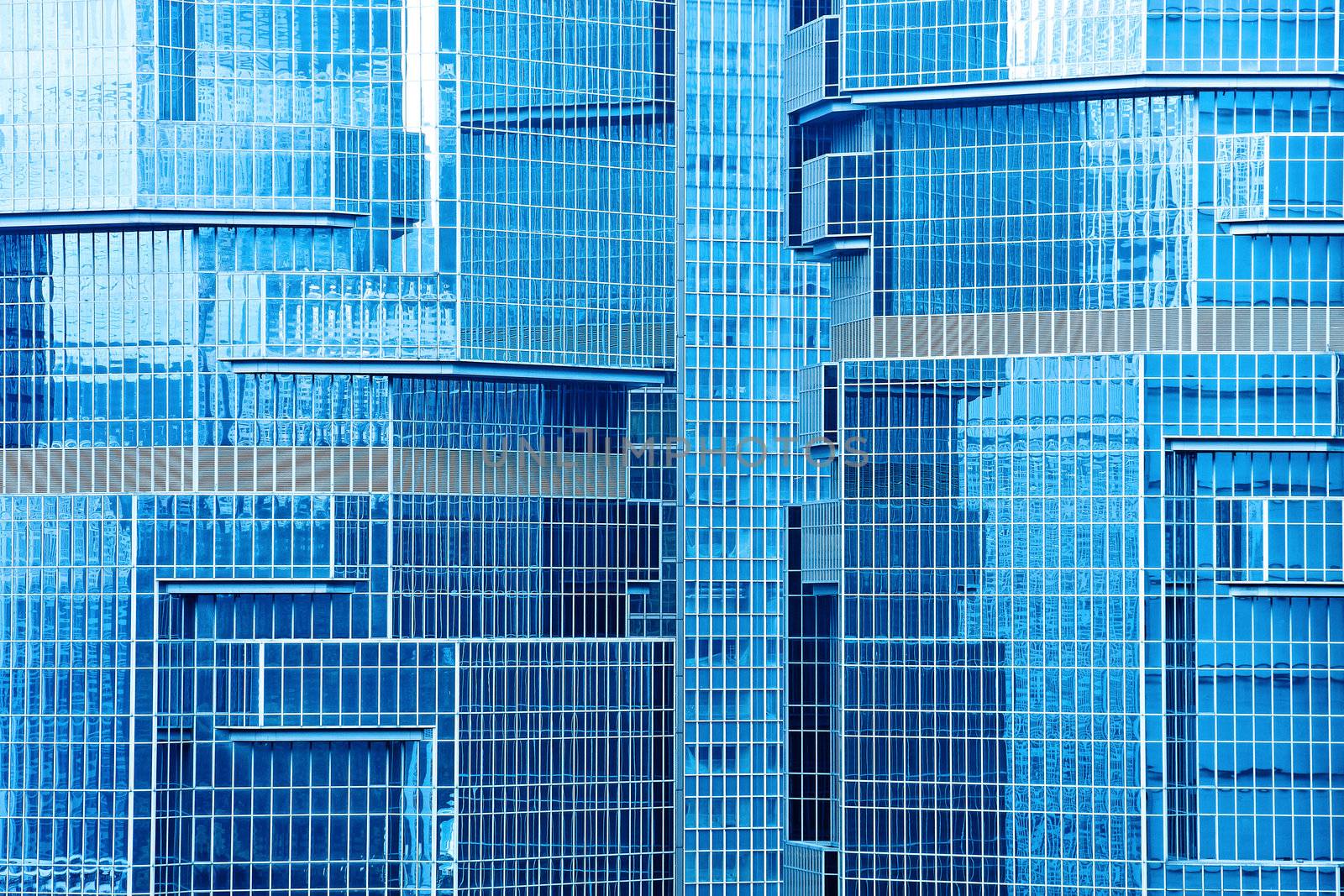 abstract texture of blue glass modern building skyscrapers 