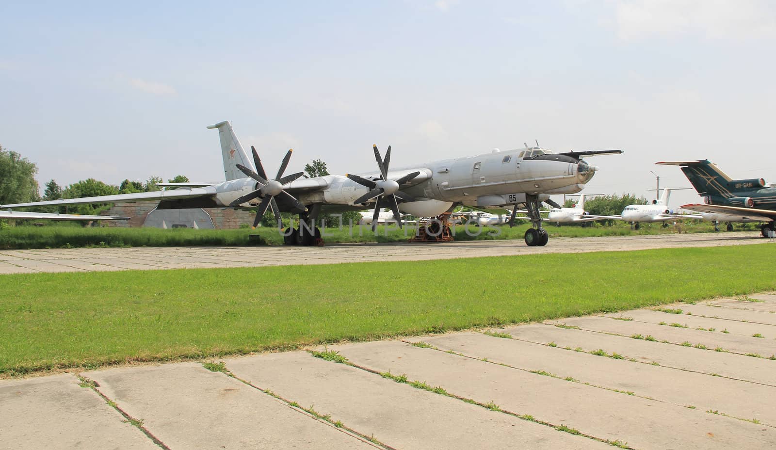 KYIV, UKRAINE- MAY 16: Tupolev Tu-142M3  Bear F  maritime reconnaissance and anti-submarine warfare  aircraft at State Aviation Museum on  May 16, 2012 in Kyiv, Ukraine