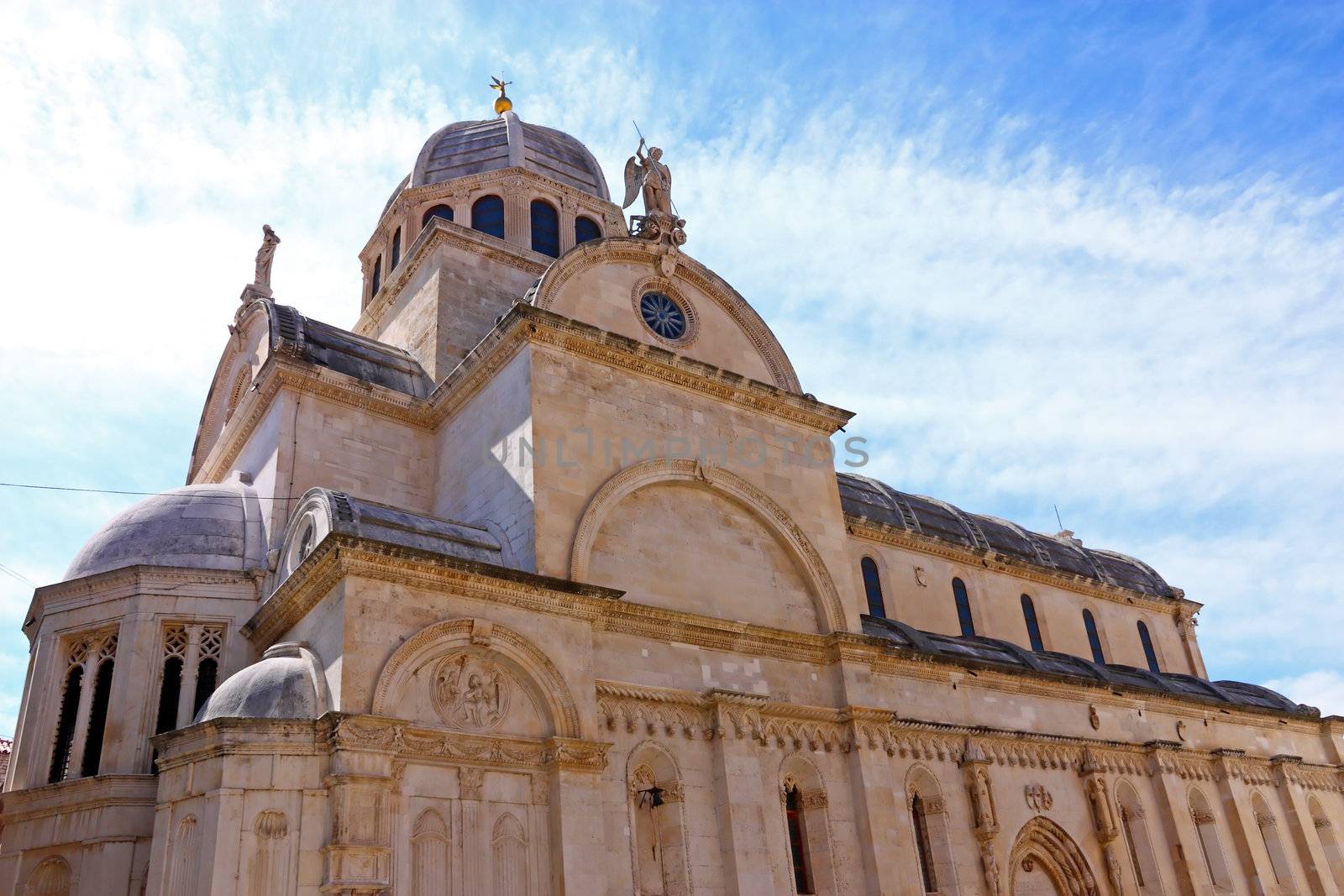 The Cathedral of St. James in Sibenik, built entirely of stone and marble, Croatia