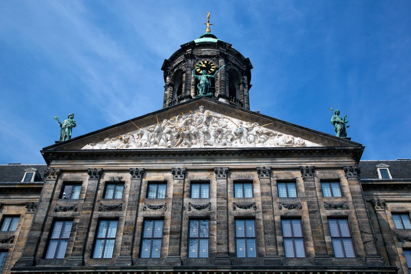 Royal Palace in Amsterdam. Dutch - Koninklijk Paleis Amsterdam or Paleis op de Dam