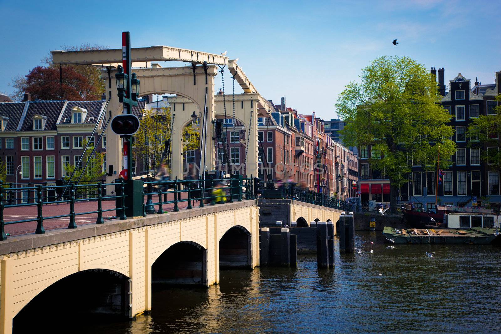 The Magere Brug, Skinny Bridge. Amsterdam, Holland, Netherlands