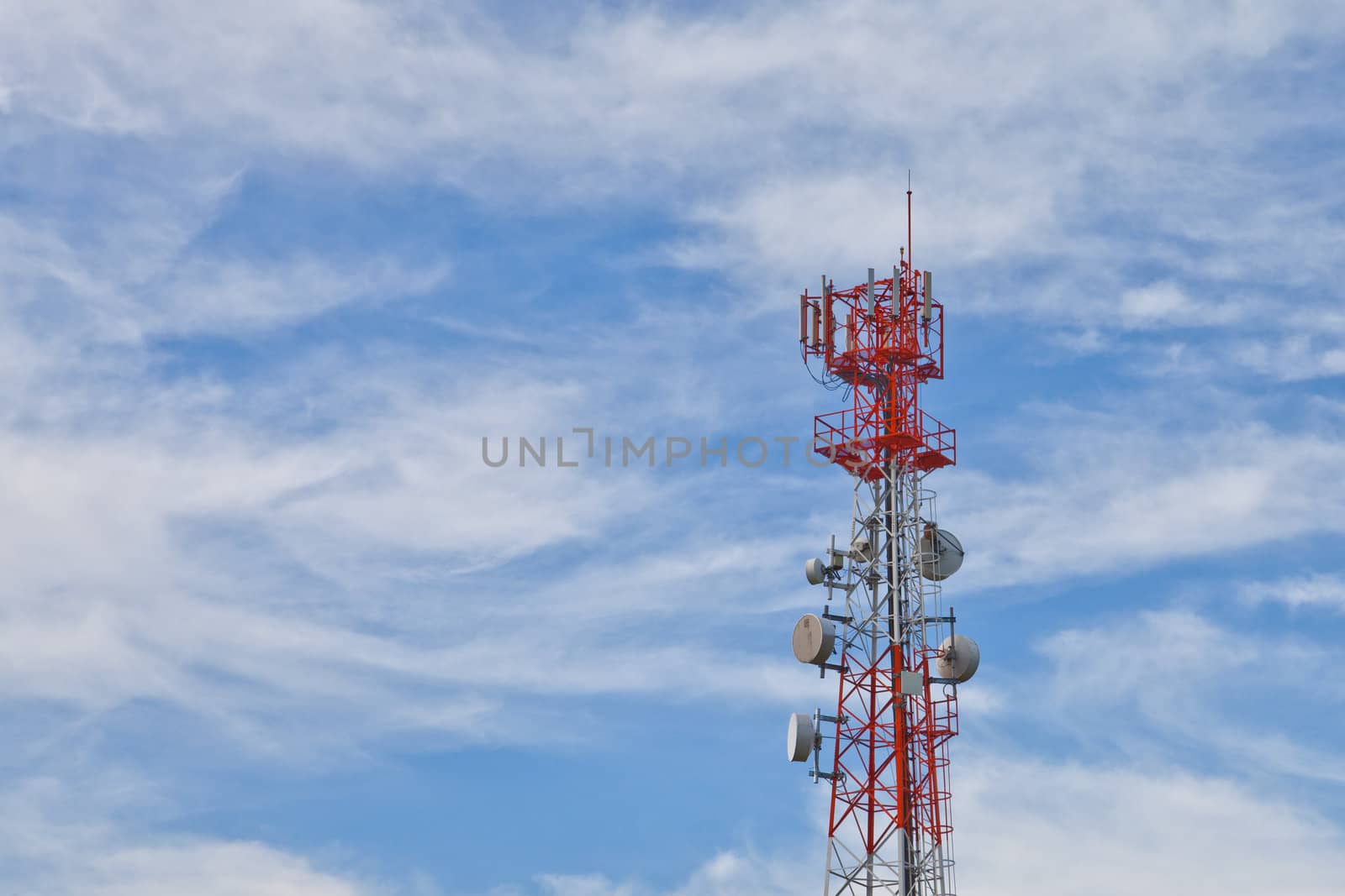 Mobile phone communication repeater antenna tower by pinkblue