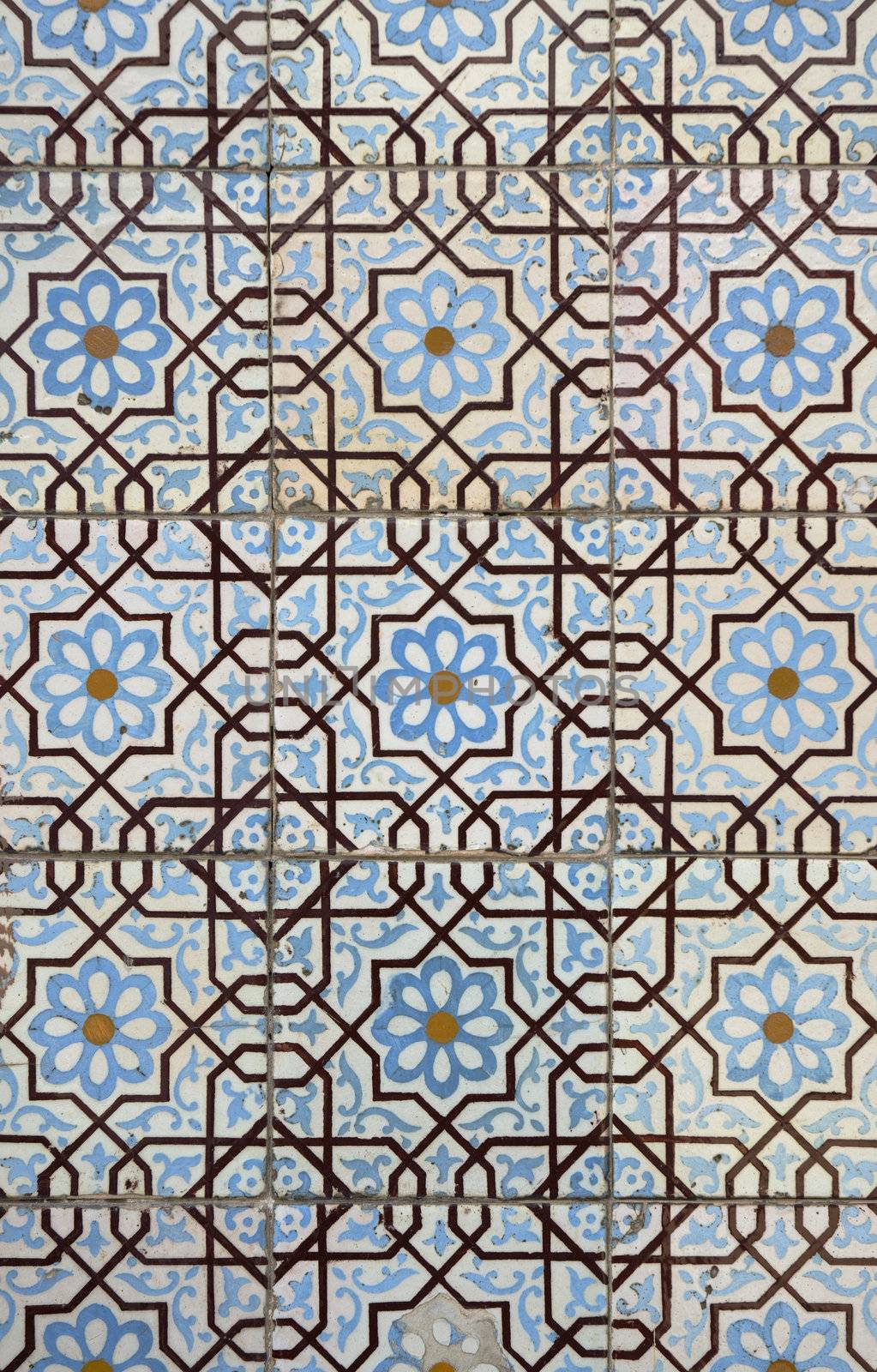 Detail of Portuguese glazed tiles.