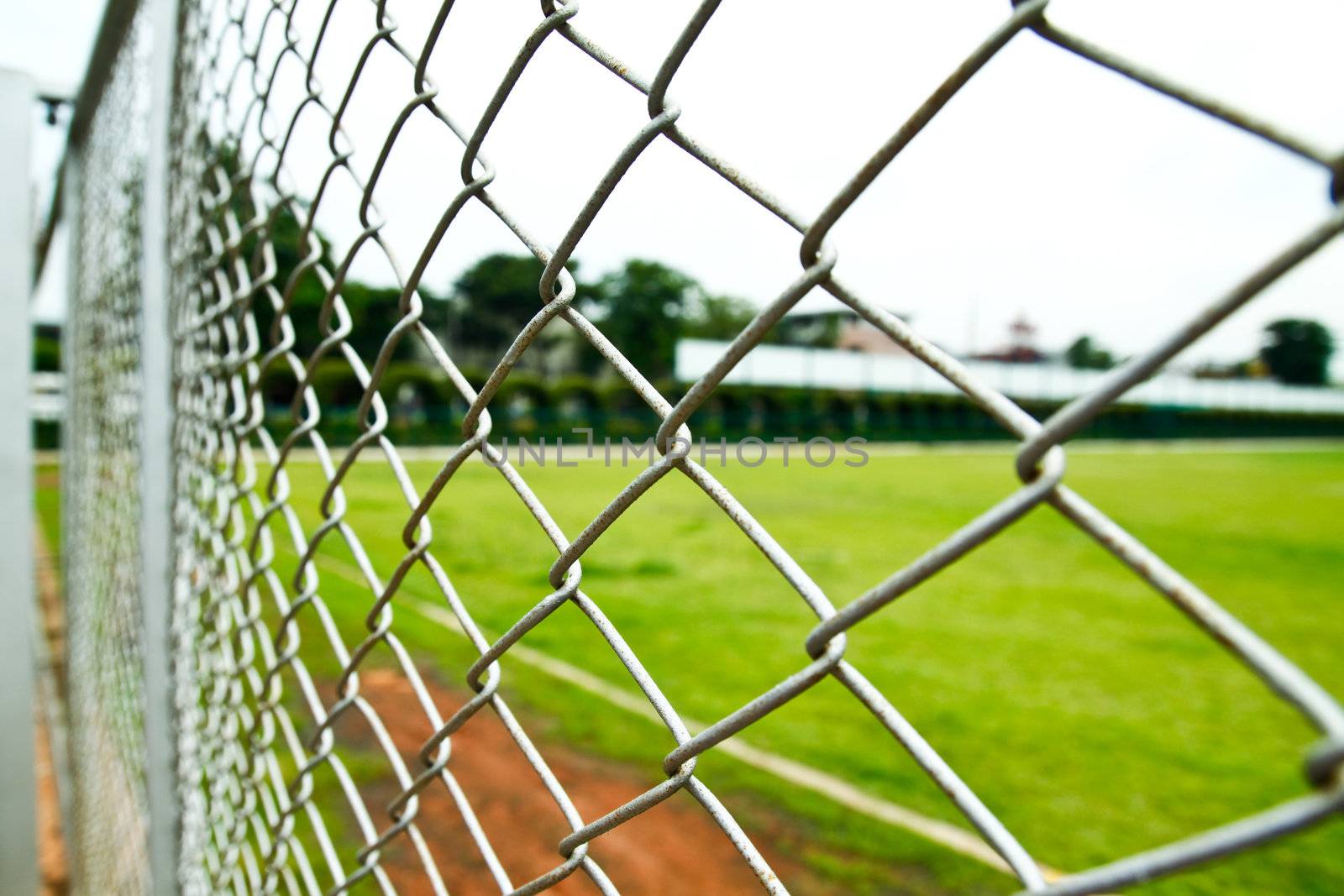 wire fence and football yard