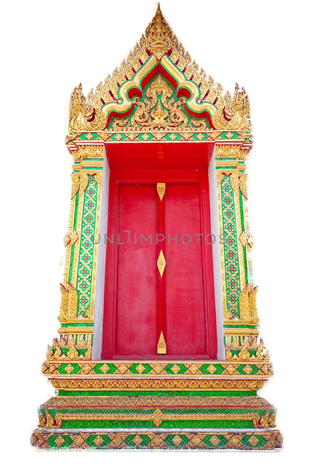 gold door on white background