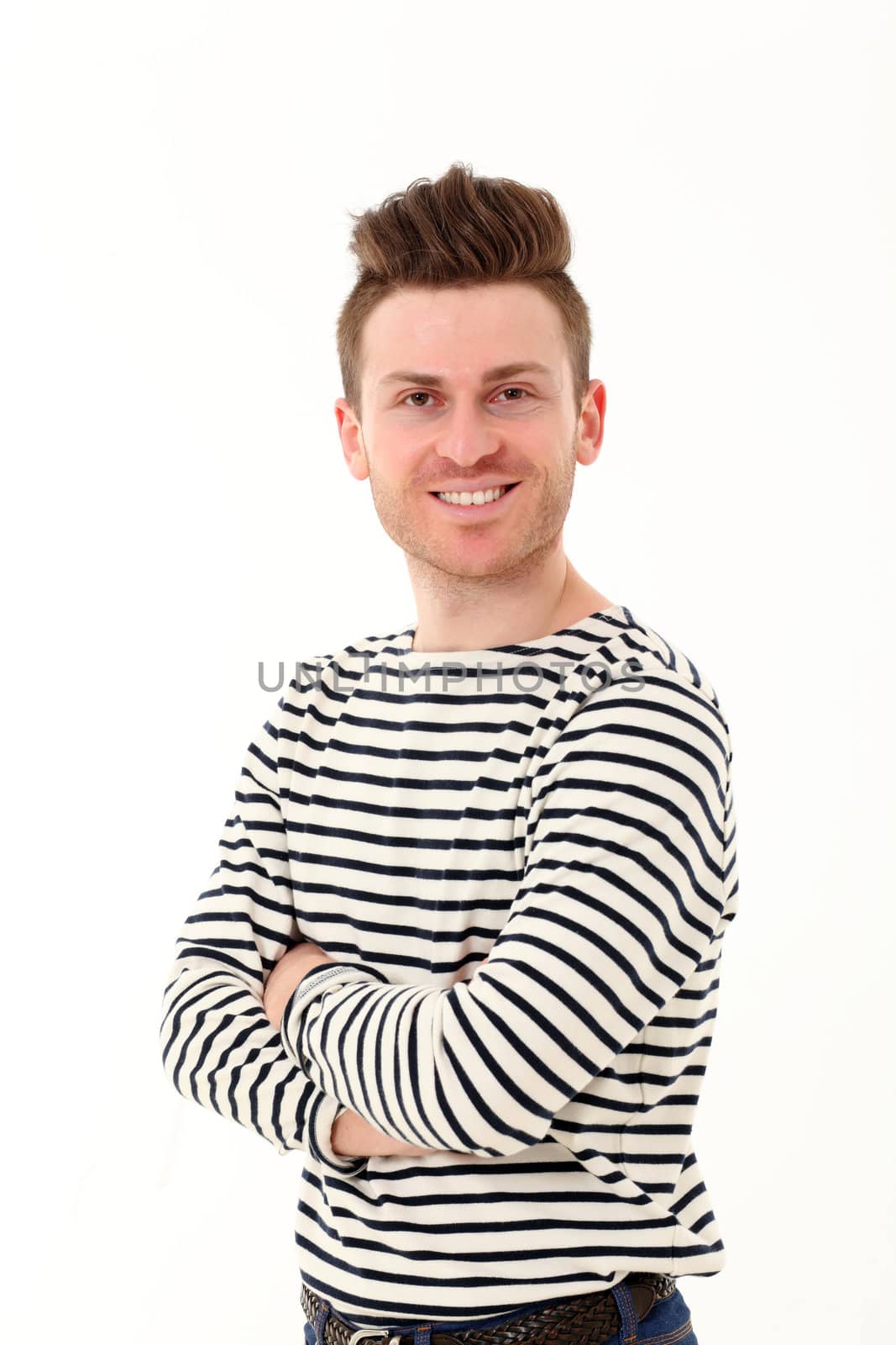 Portrait of confident and smiling young russian man