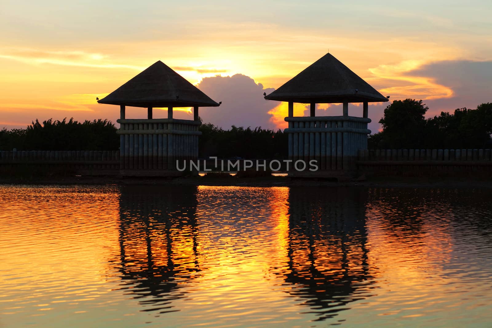 Guard camp in lake