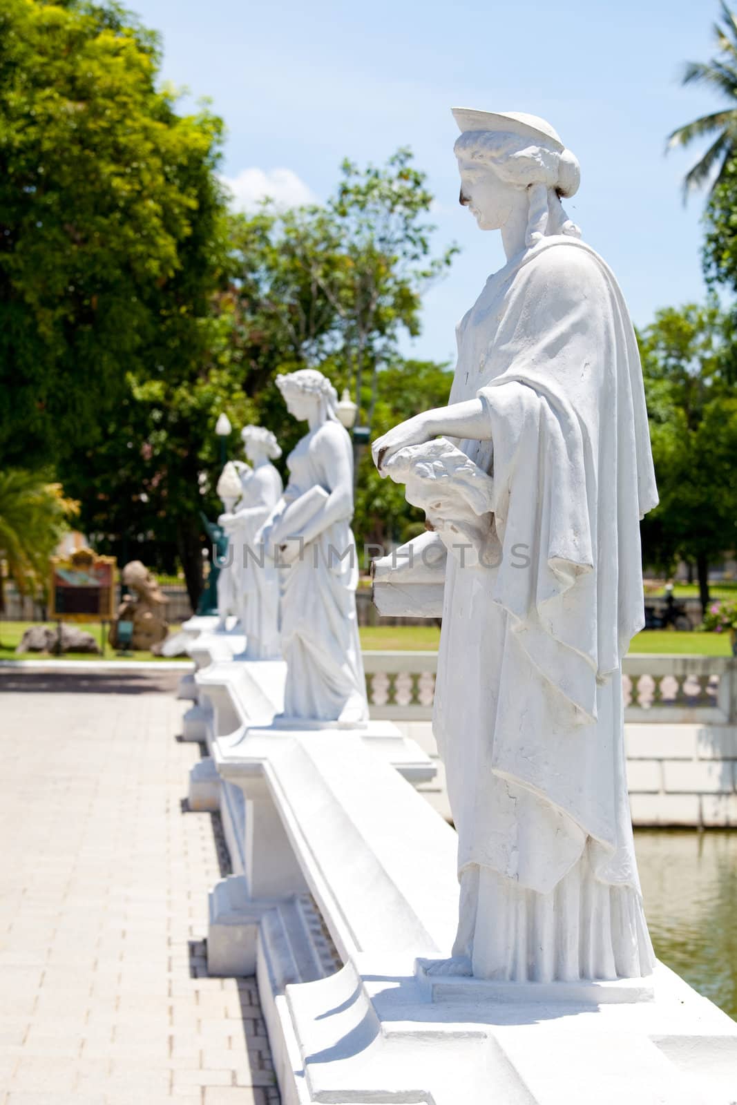 white classical marble statue